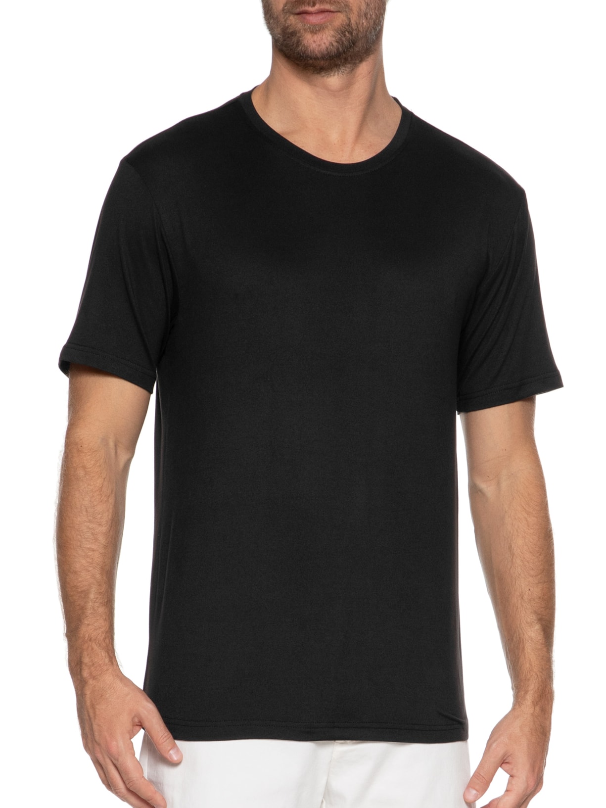 Camiseta Masculina Gola Redonda Básica Preto Basiq Men