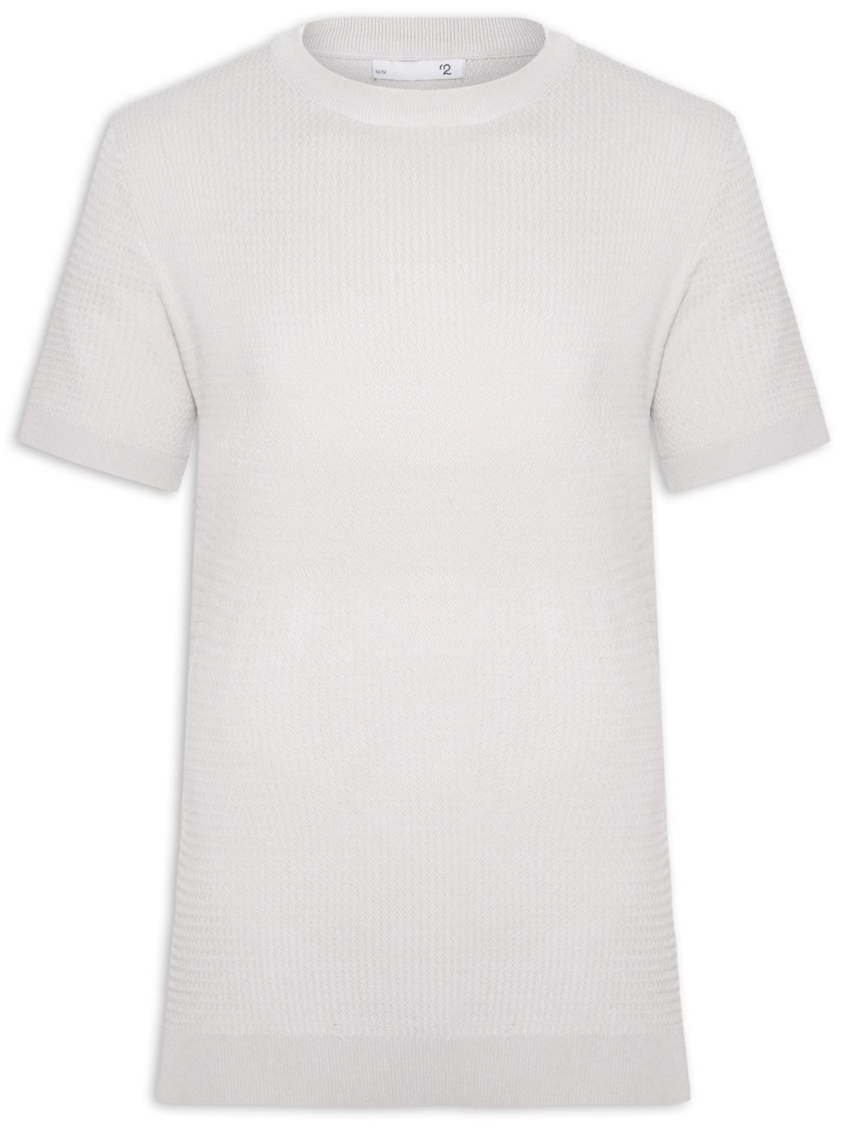 Camiseta Masculina Gola Redonda Em Tricot - Cinza