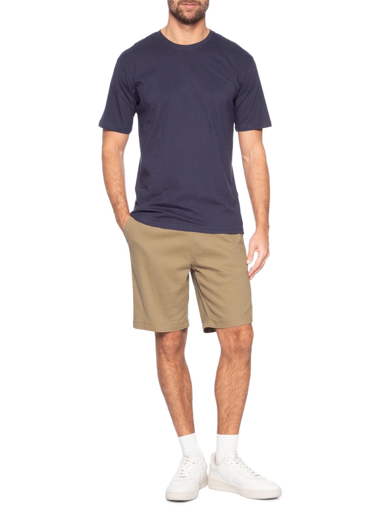 Camiseta Masculina Gola Redonda Manga Curta Azul Basiq Men