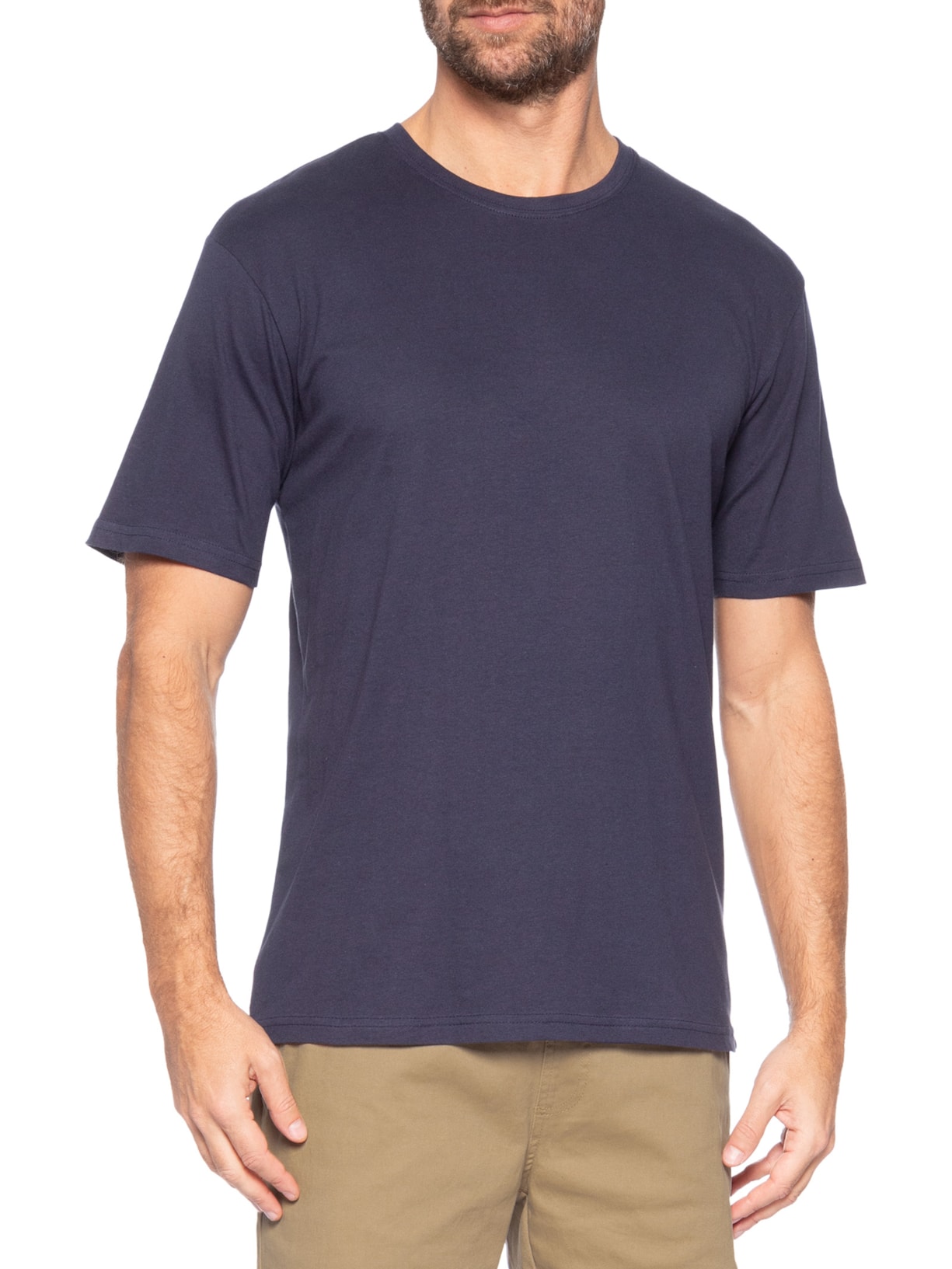 Camiseta Masculina Gola Redonda Manga Curta Azul Basiq Men