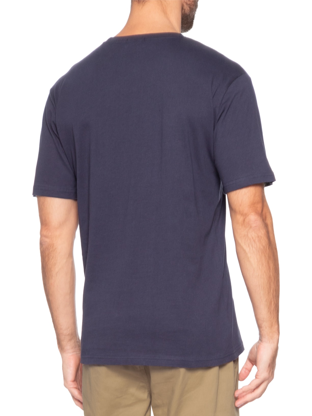 Camiseta Masculina Gola Redonda Manga Curta Azul Basiq Men