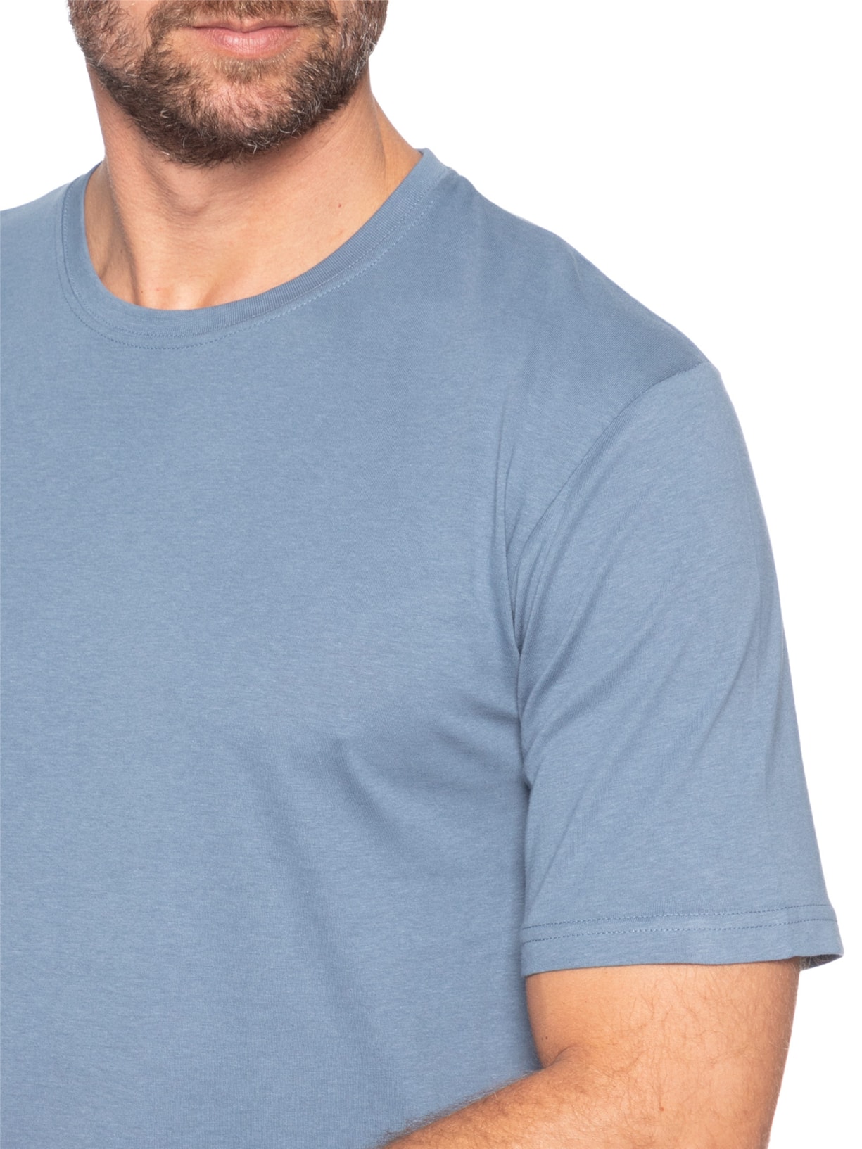 Camiseta Masculina Gola Redonda Manga Curta Azul Basiq Men