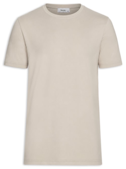 Camiseta Masculina Gola Redonda Manga Curta - Bege
