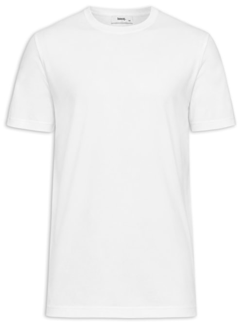 Camiseta Masculina Gola Redonda Manga Curta - Branco