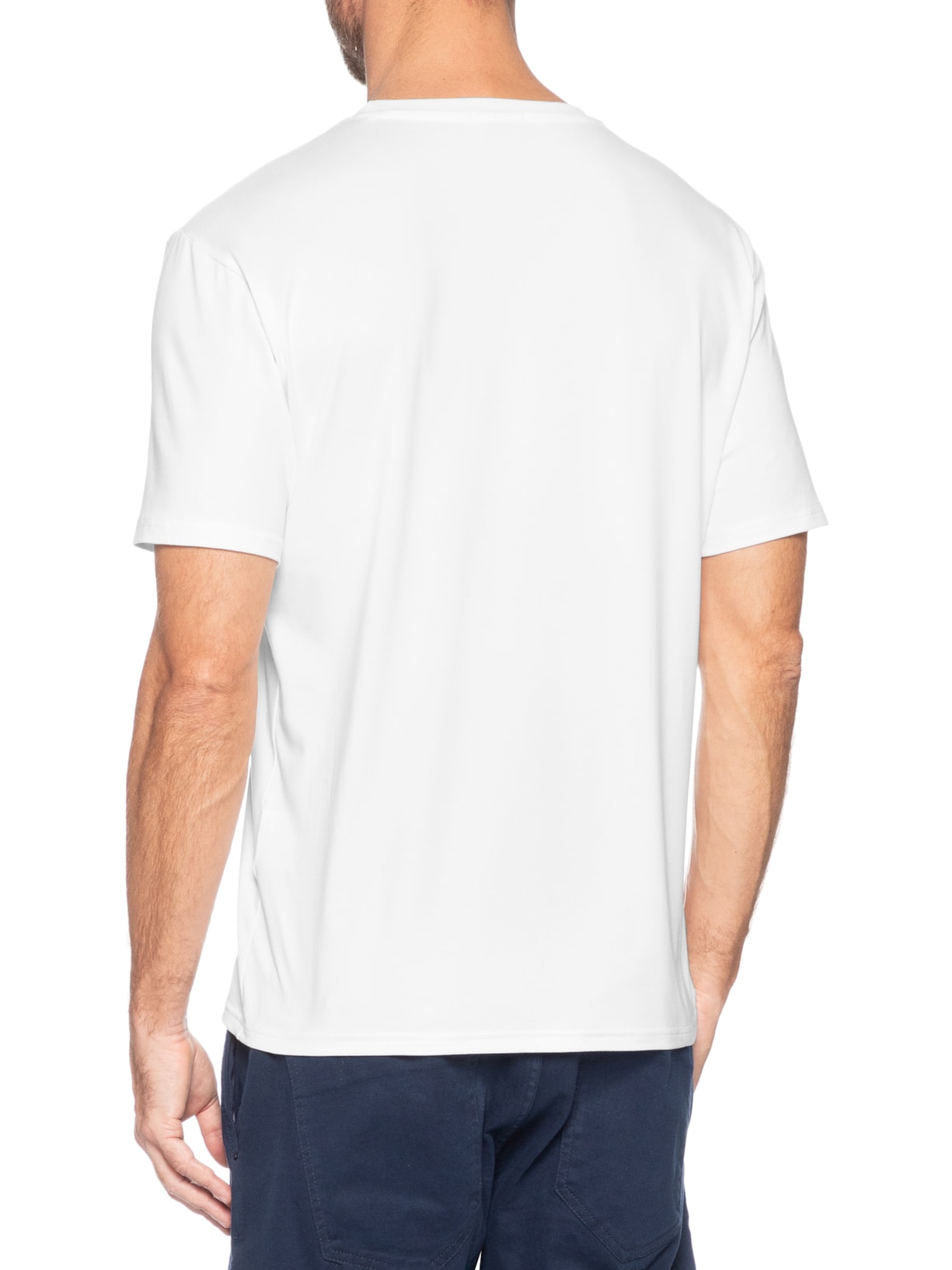 Camiseta Masculina Gola Redonda Manga Curta Branco Basiq Men