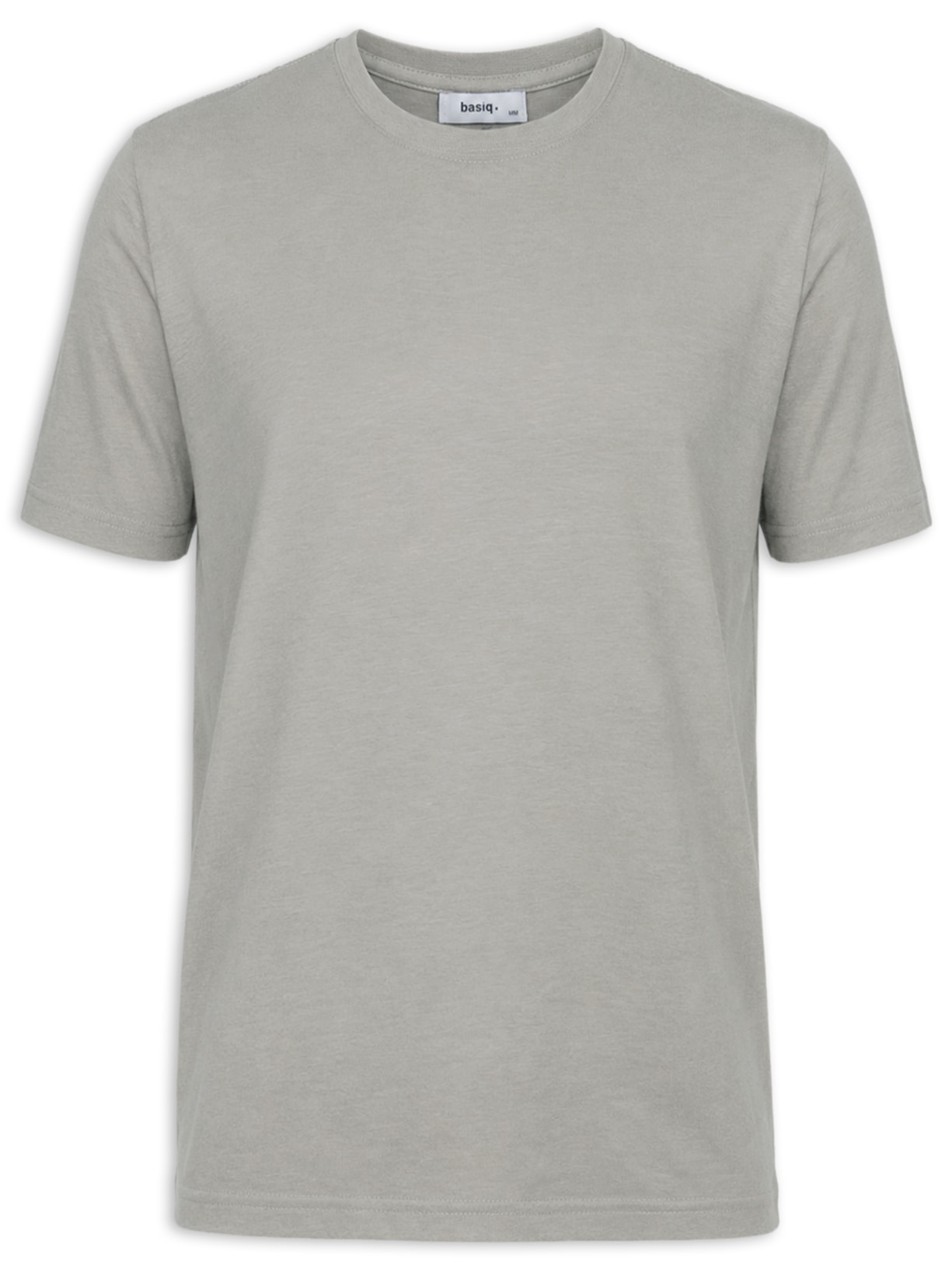 Camiseta Masculina Gola Redonda Manga Curta Cinza Basiq Men