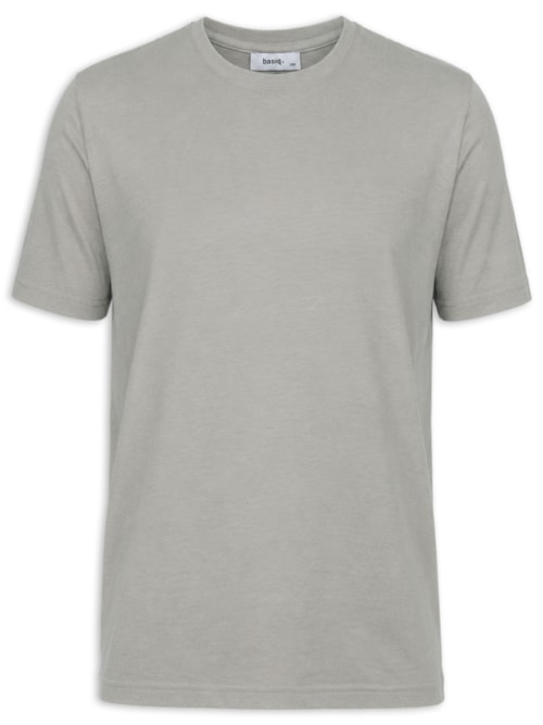 Camiseta Masculina Gola Redonda Manga Curta - Cinza