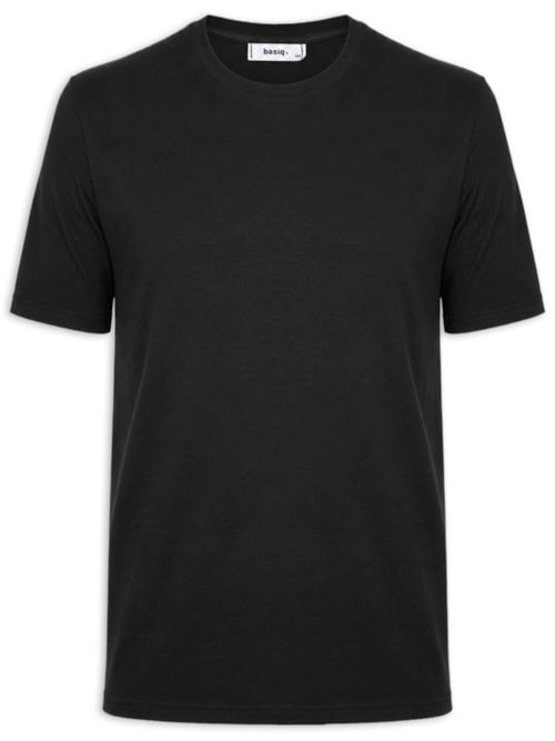 Camiseta Masculina Gola Redonda Manga Curta - Preto