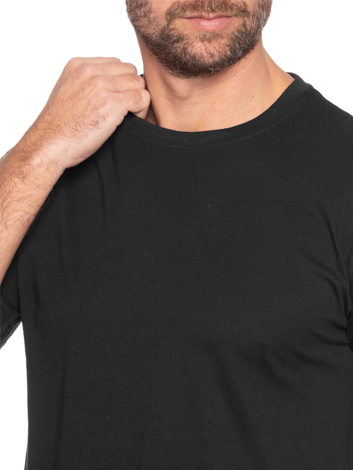 Camiseta Masculina Gola Redonda Manga Curta Preto Basiq Men