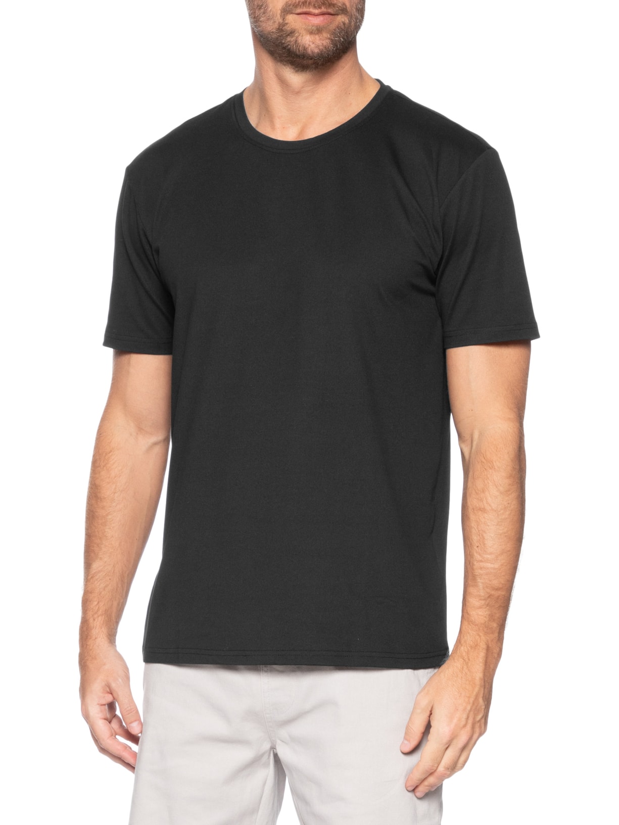Camiseta Masculina Gola Redonda Manga Curta Preto Basiq Men