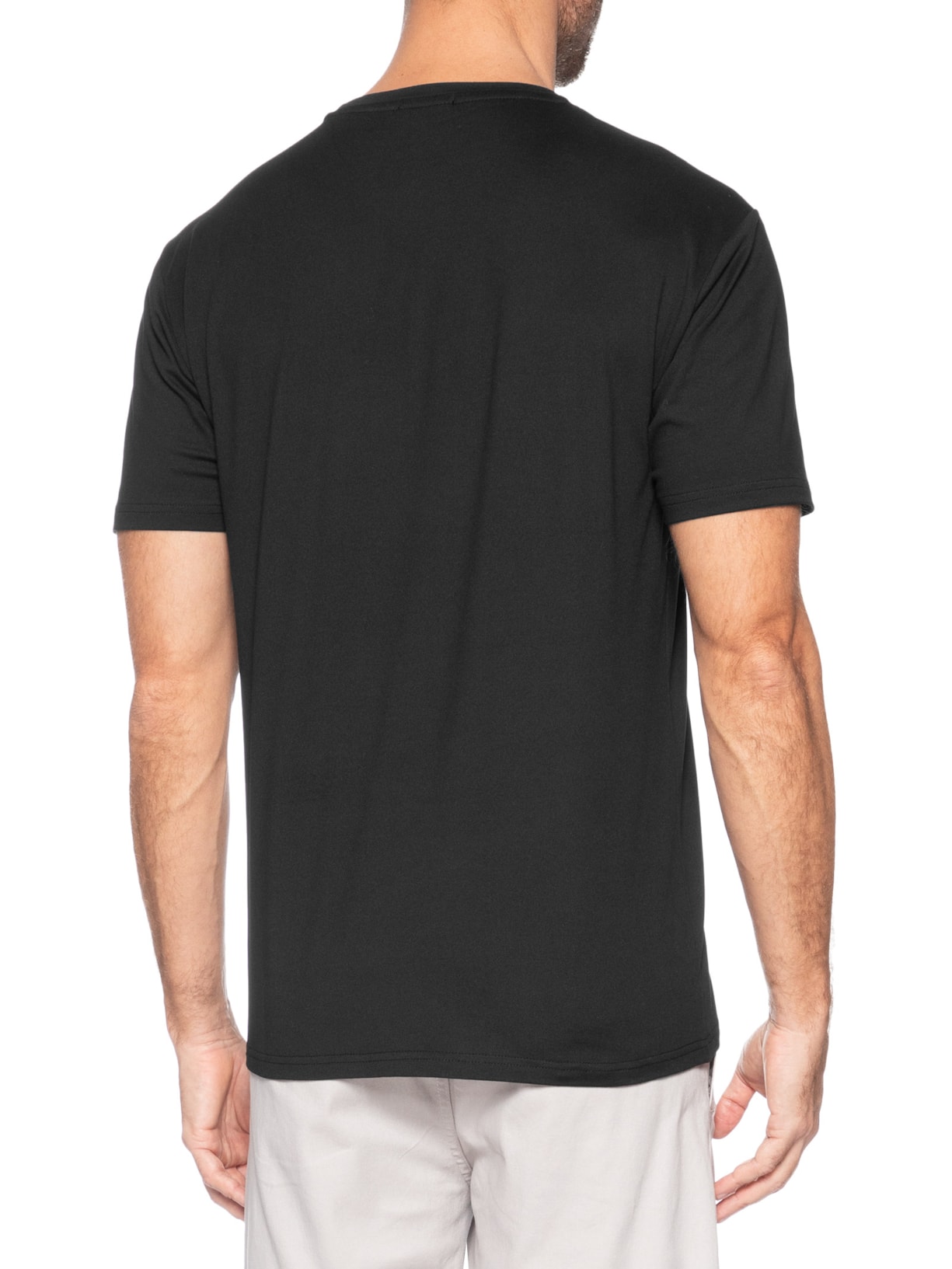 Camiseta Masculina Gola Redonda Manga Curta Preto Basiq Men