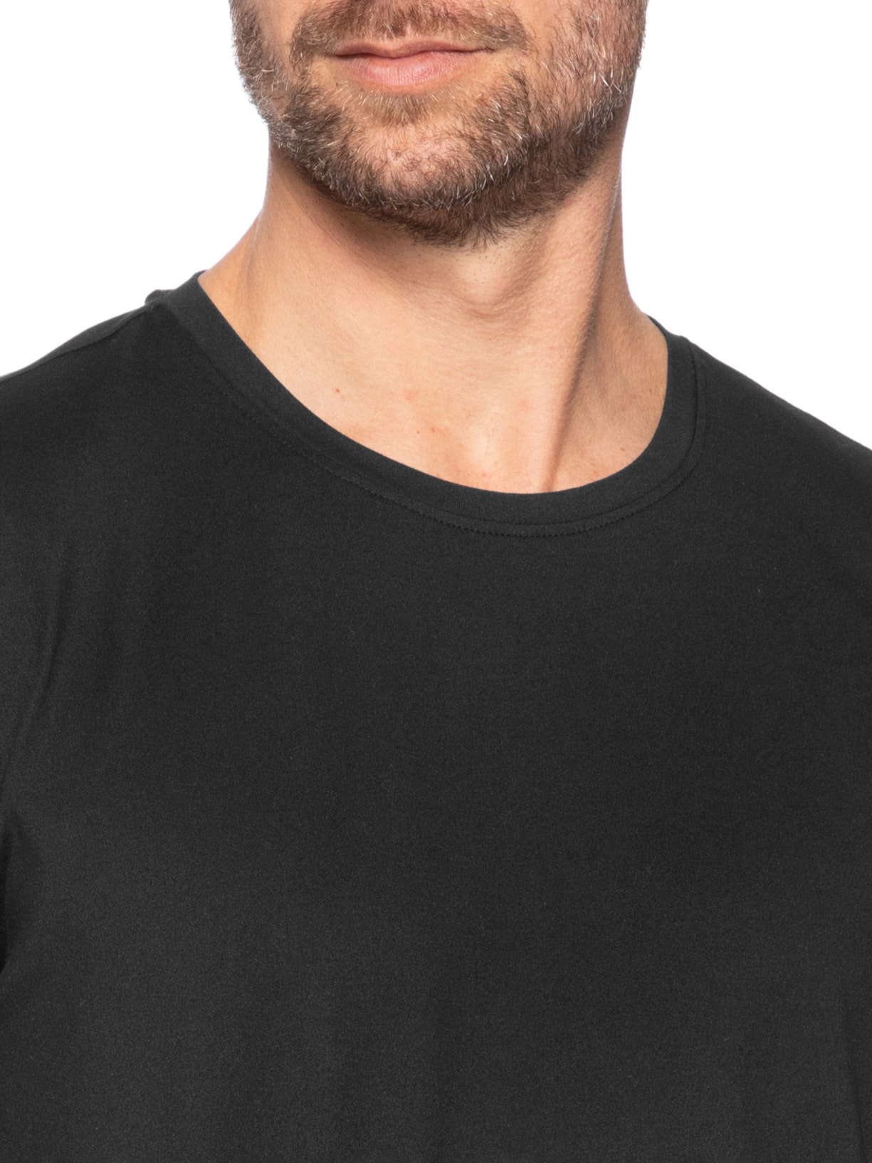 Camiseta Masculina Gola Redonda Manga Curta Preto Basiq Men