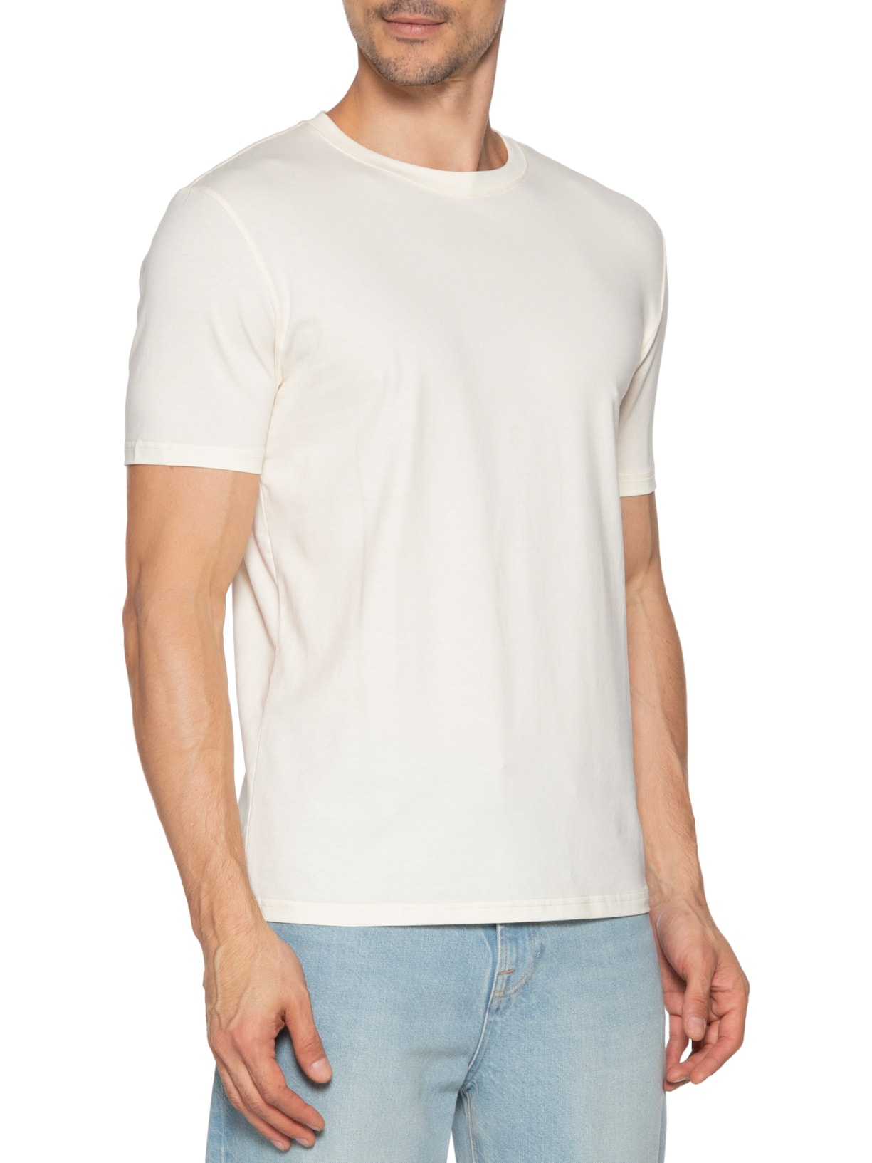 Camiseta Masculina Gola Redonda Off White Basiq Men