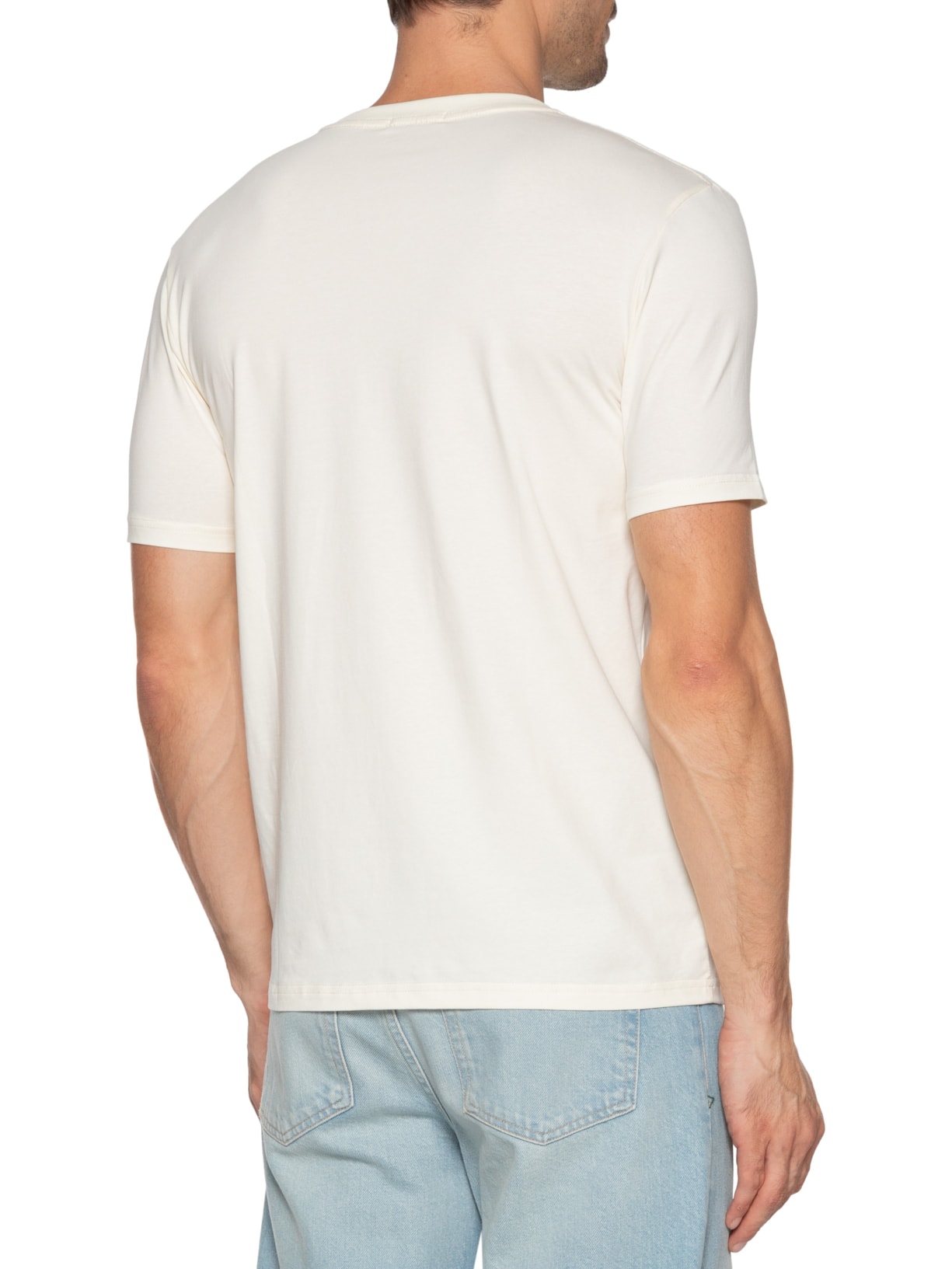 Camiseta Masculina Gola Redonda Off White Basiq Men