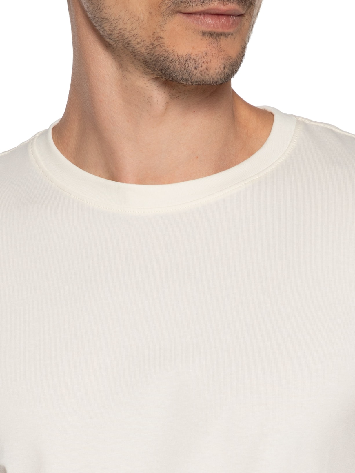 Camiseta Masculina Gola Redonda Off White Basiq Men