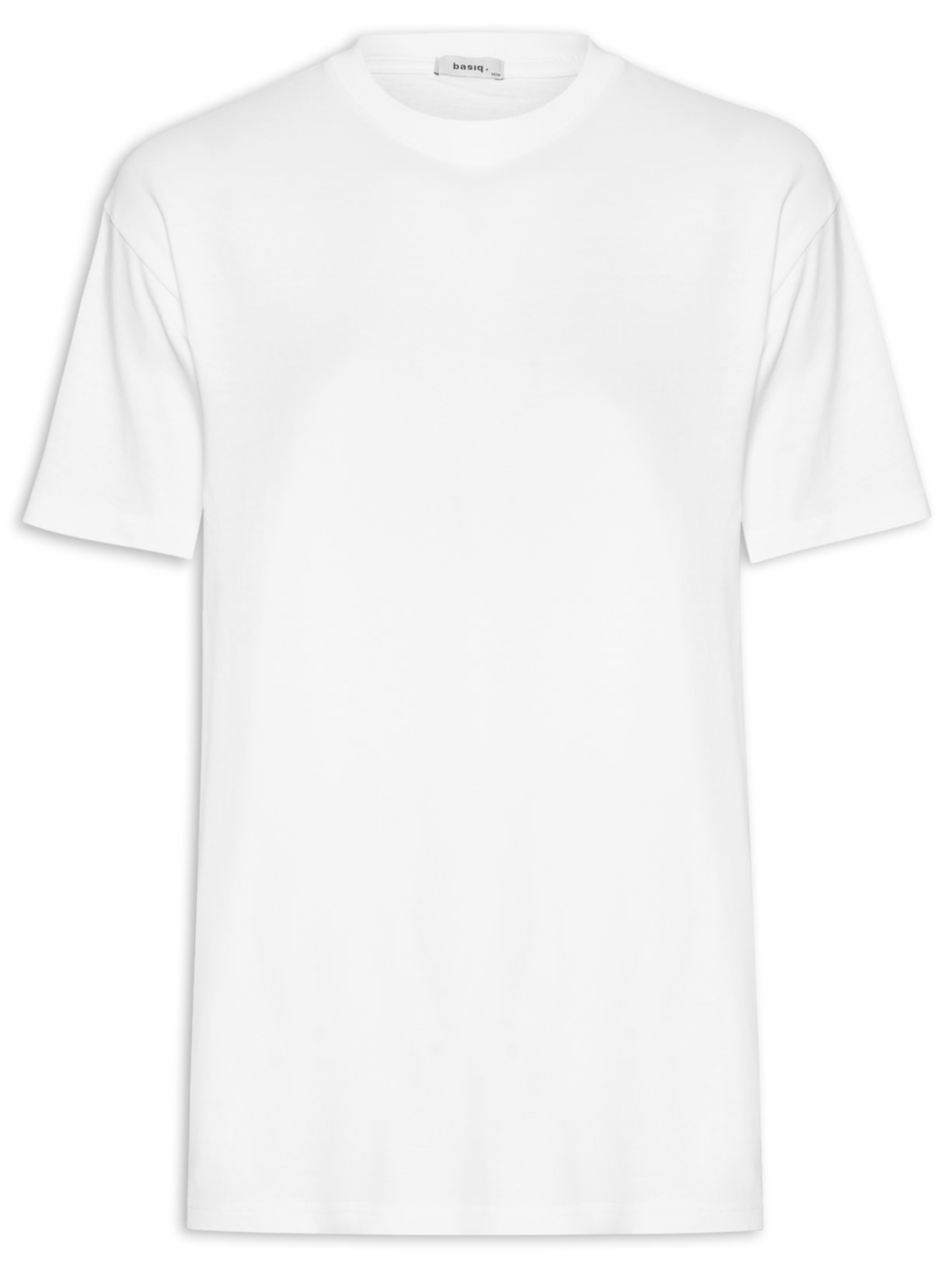 Camiseta Masculina Gola Redonda Oversized Básica - Branco