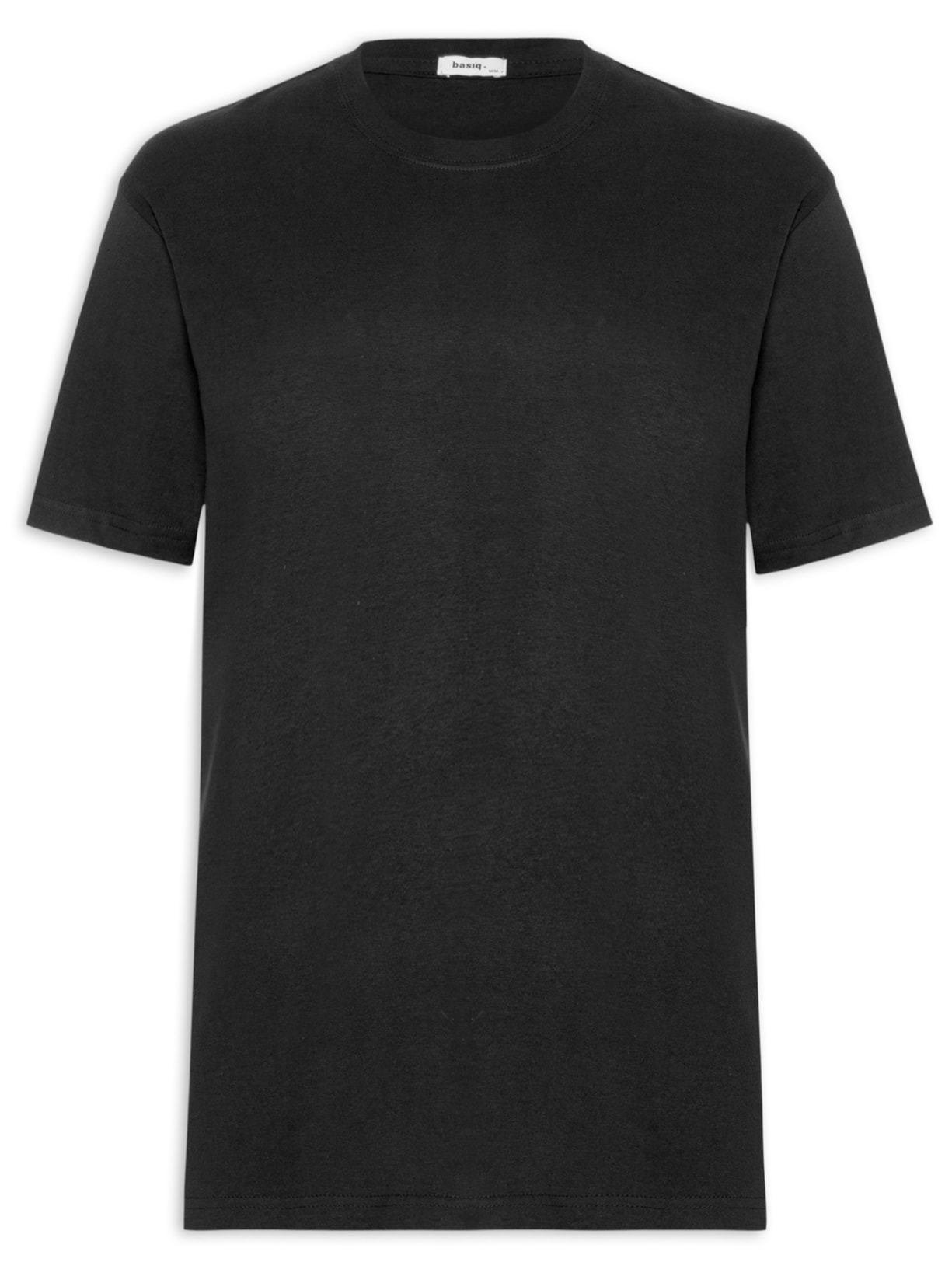 Camiseta Masculina Gola Redonda Oversized Básica - Preto
