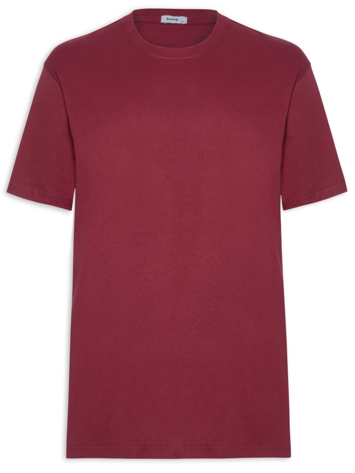Camiseta Masculina Gola Redonda Oversized Básica - Vinho