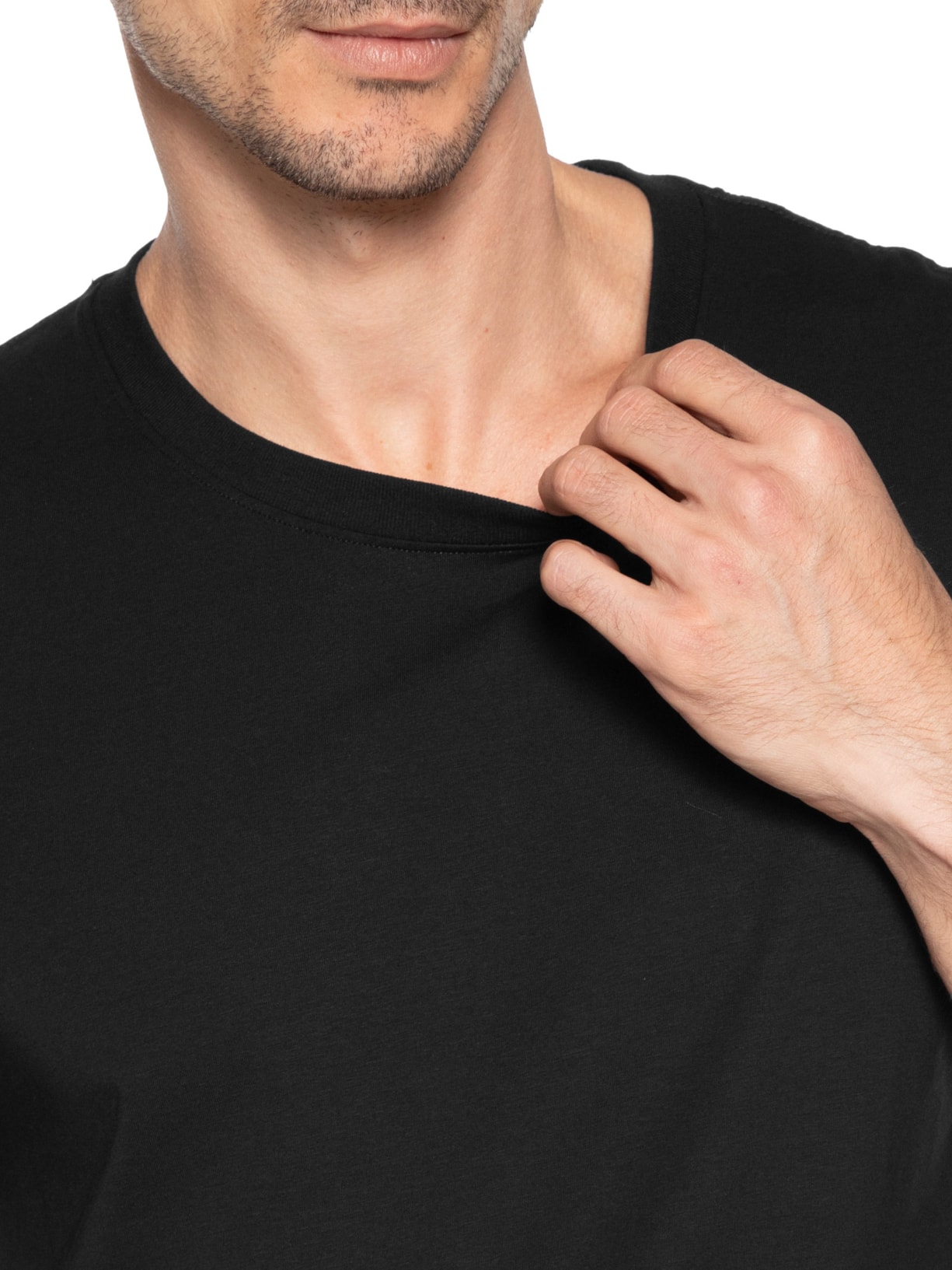 Camiseta Masculina Gola Redonda Preto Basiq Men