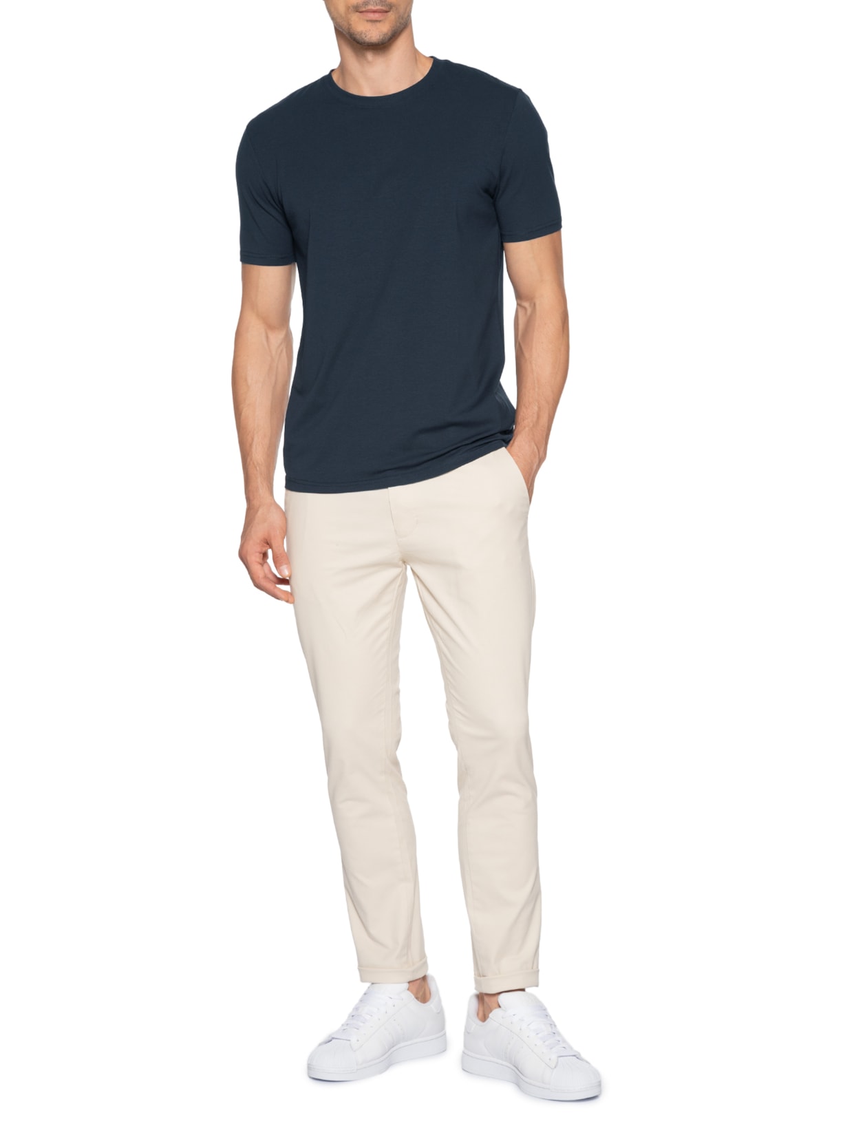 Camiseta Masculina Gola Redonda Preto Basiq Men