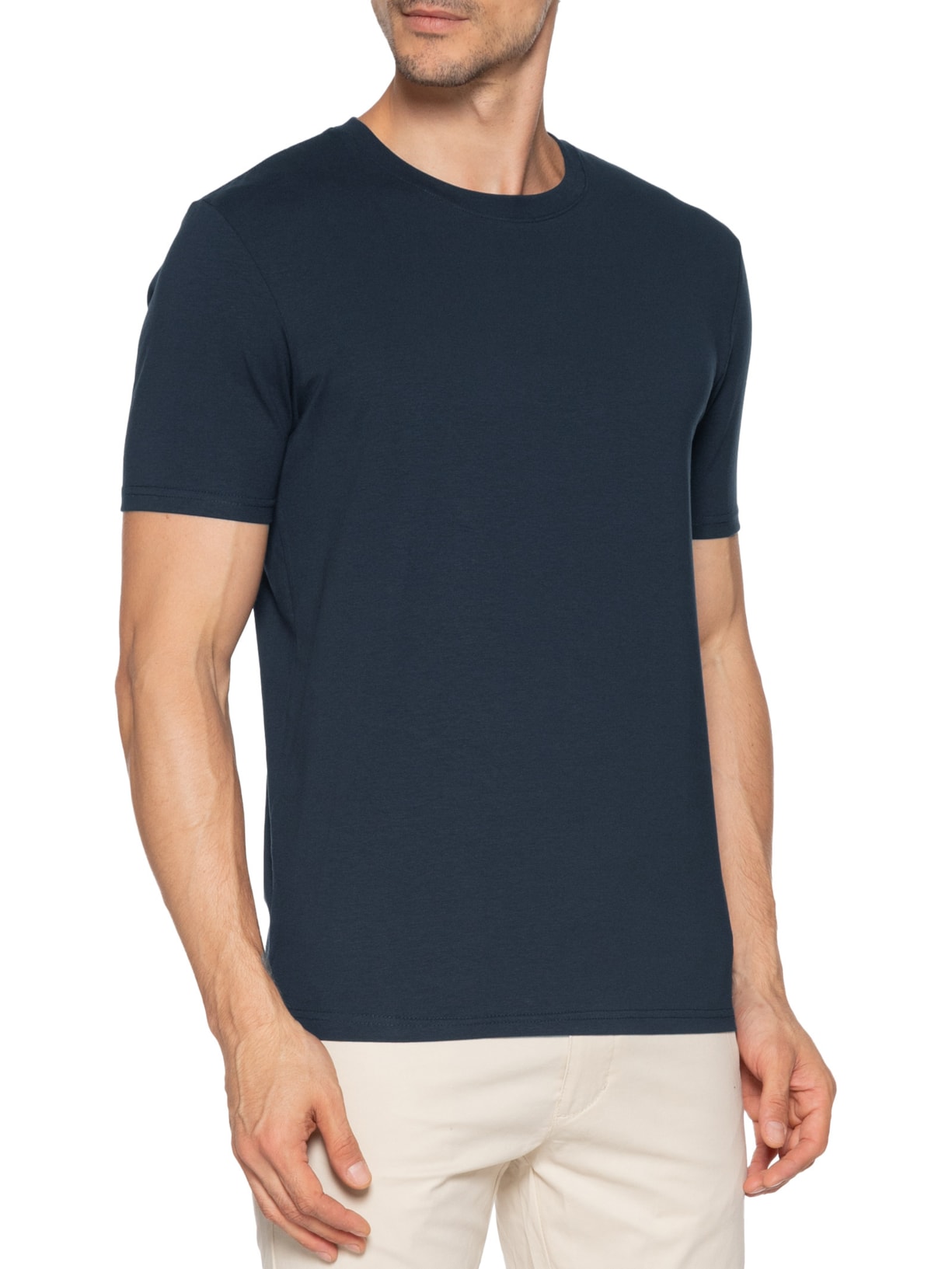 Camiseta Masculina Gola Redonda Preto Basiq Men