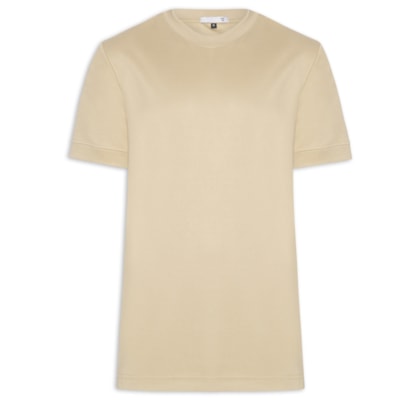 Camiseta Masculina Gola Redonda Reforçada – Bege
