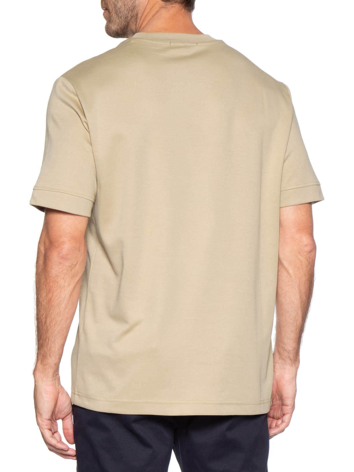 Camiseta Masculina Gola Redonda Reforçada – Bege '2 Essential