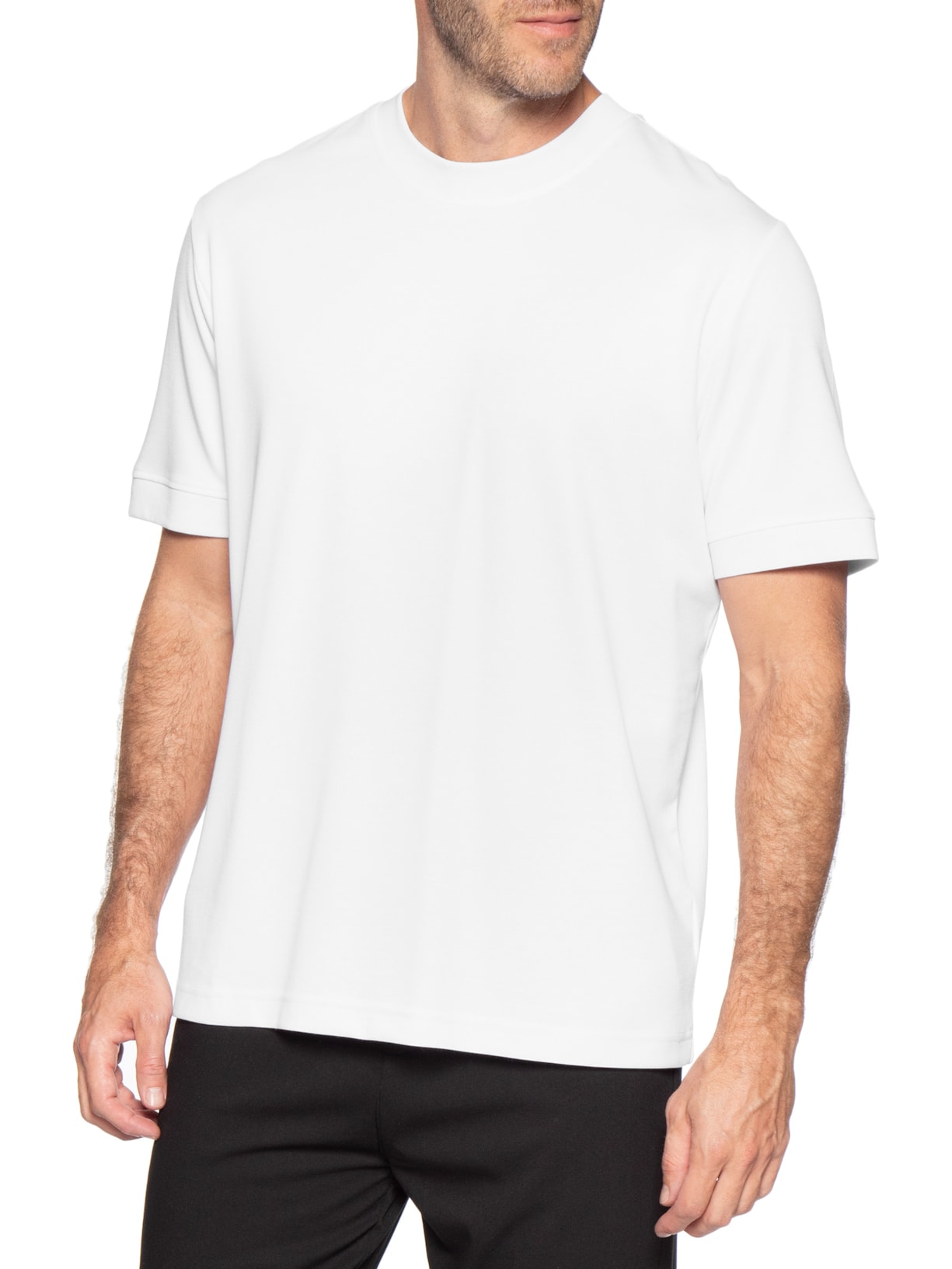 Camiseta Masculina Gola Redonda Reforçada – Branco '2 Essential