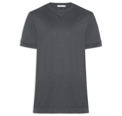 Camiseta Masculina Gola Redonda Reforçada – Cinza