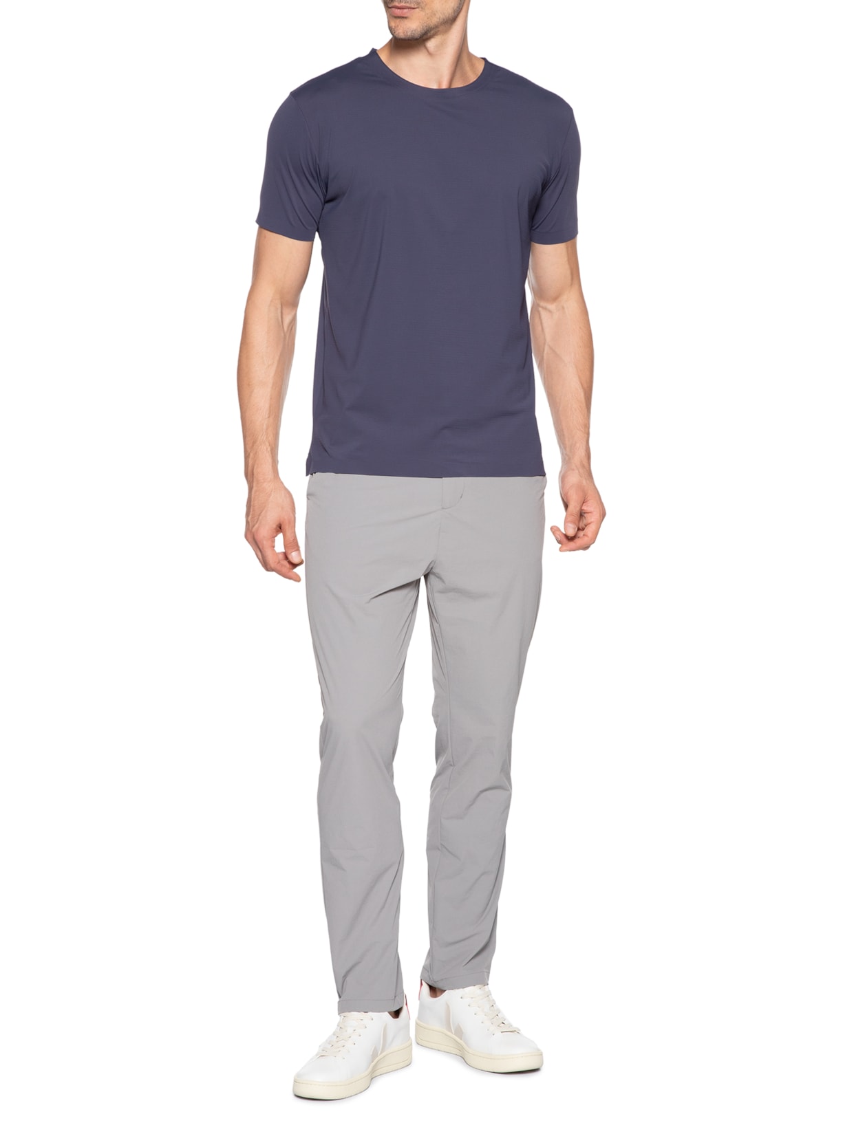 Camiseta Masculina Gola Redonda Tecnologia Caimento Perfeito Azul '2 Essential