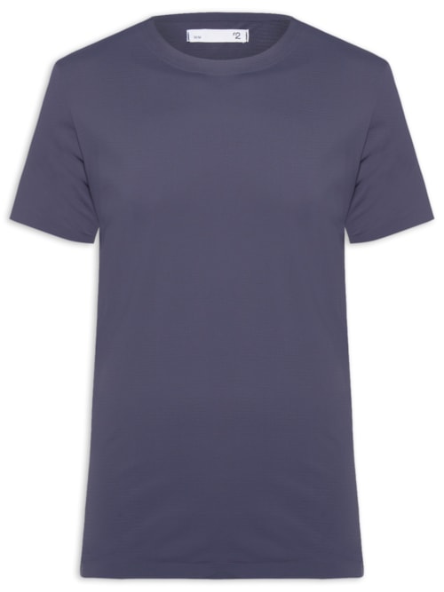 Camiseta Masculina Gola Redonda Tecnologia Caimento Perfeito - Azul