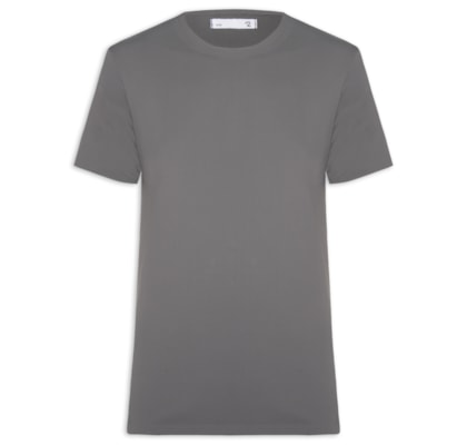 Camiseta Masculina Gola Redonda Tecnologia Caimento Perfeito - Cinza