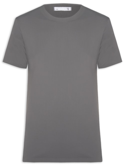 Camiseta Masculina Gola Redonda Tecnologia Caimento Perfeito - Cinza