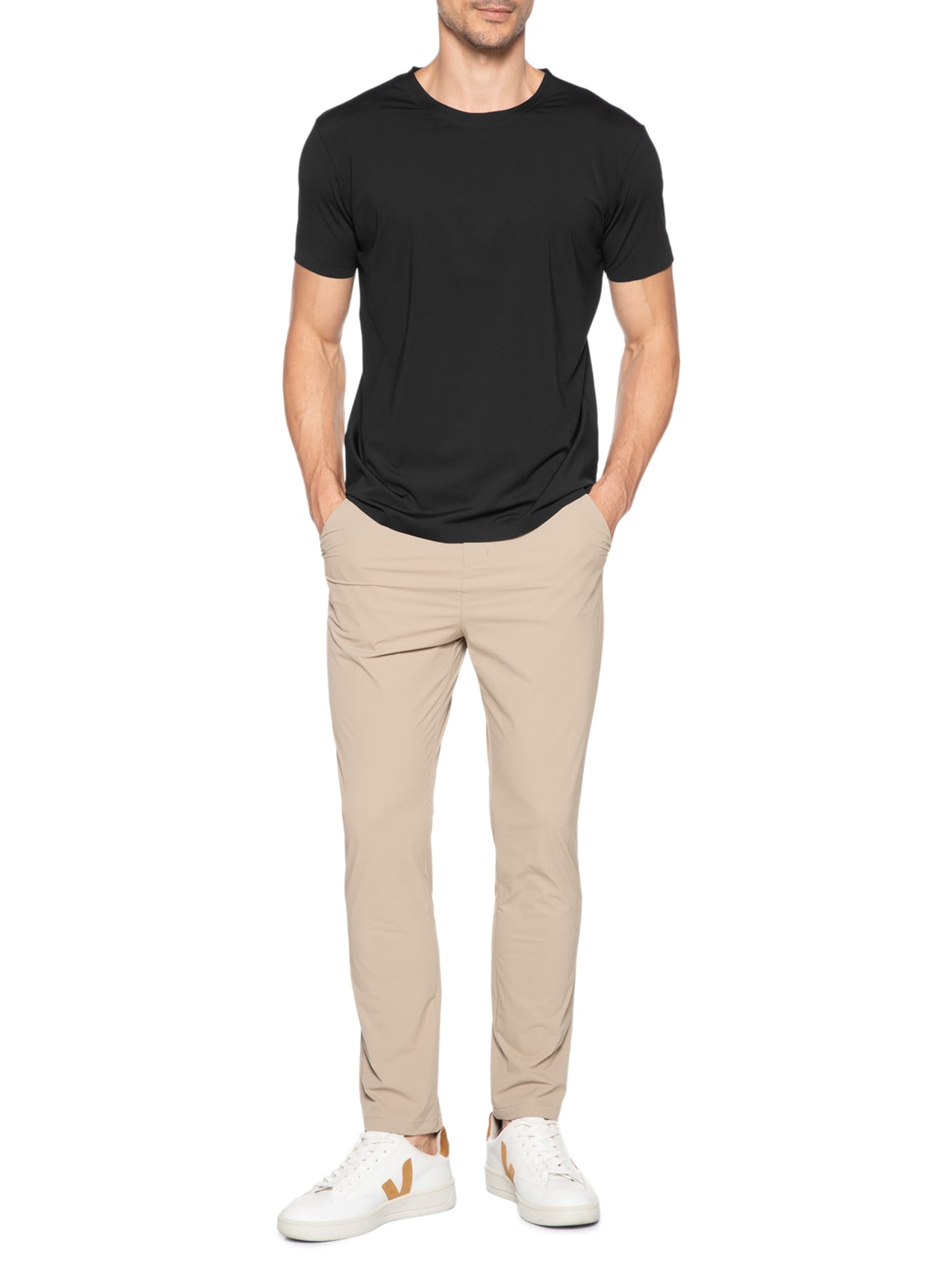 Camiseta Masculina Gola Redonda Tecnologia Caimento Perfeito Preto '2 Essential