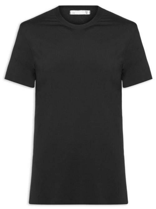 Camiseta Masculina Gola Redonda Tecnologia Caimento Perfeito - Preto