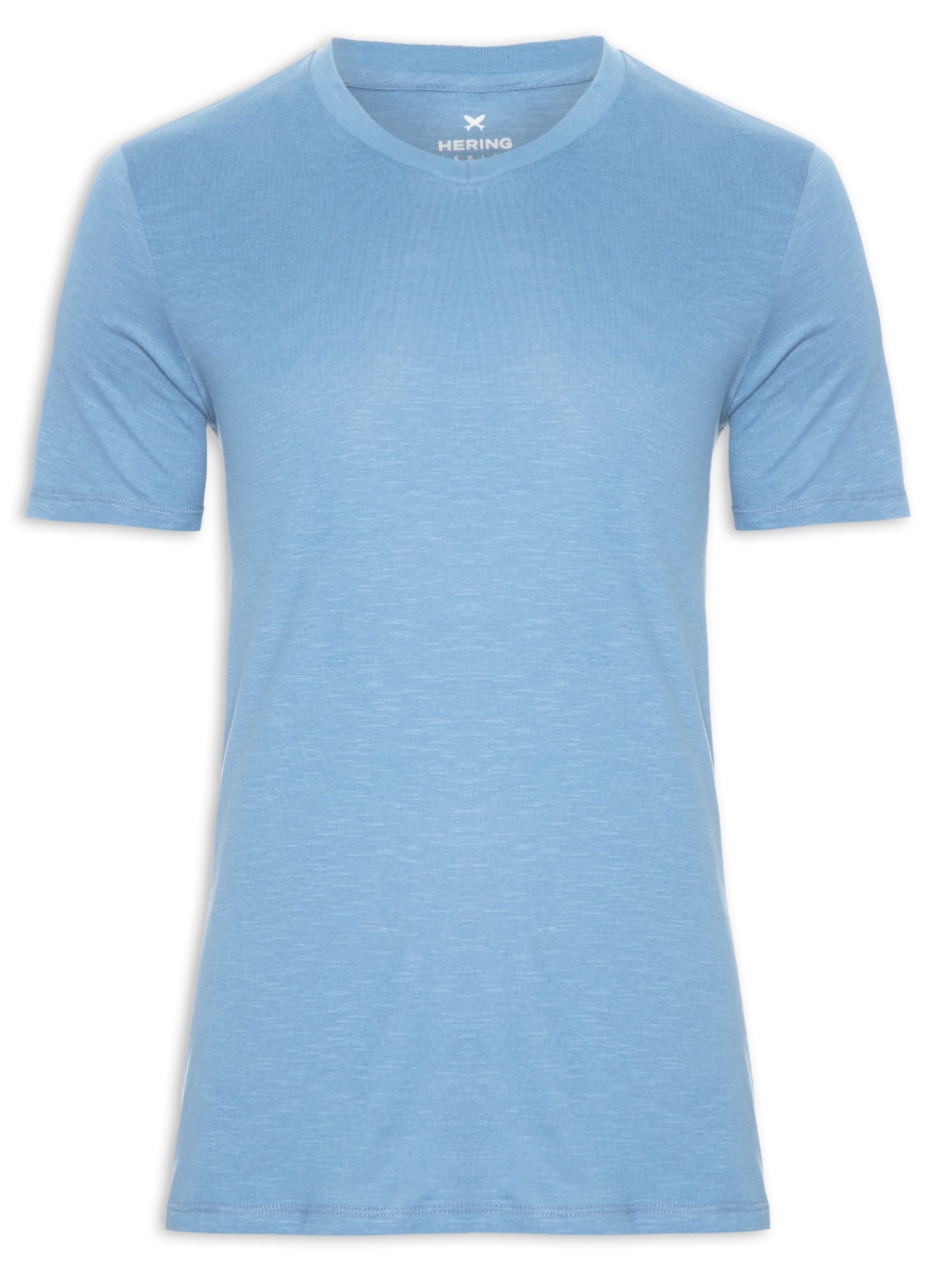 Camiseta Masculina Gola V - Azul