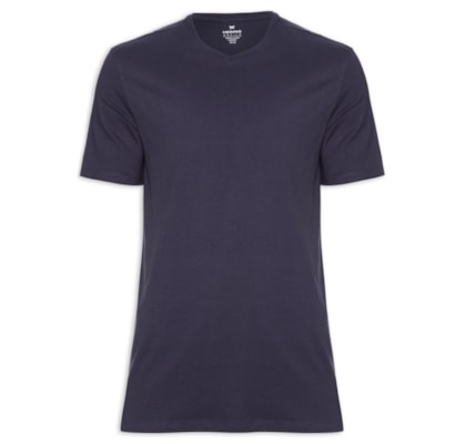 Camiseta Masculina Gola V - Azul