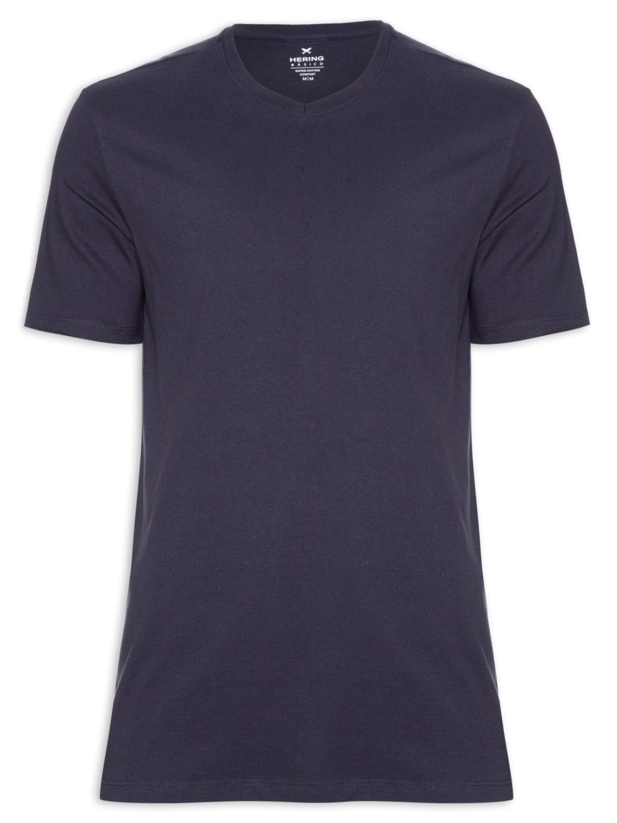 Camiseta Masculina Gola V - Azul