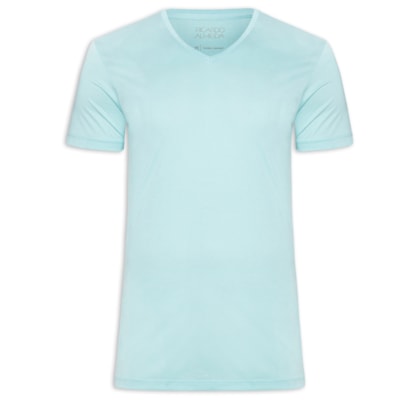Camiseta Masculina Gola V - Azul