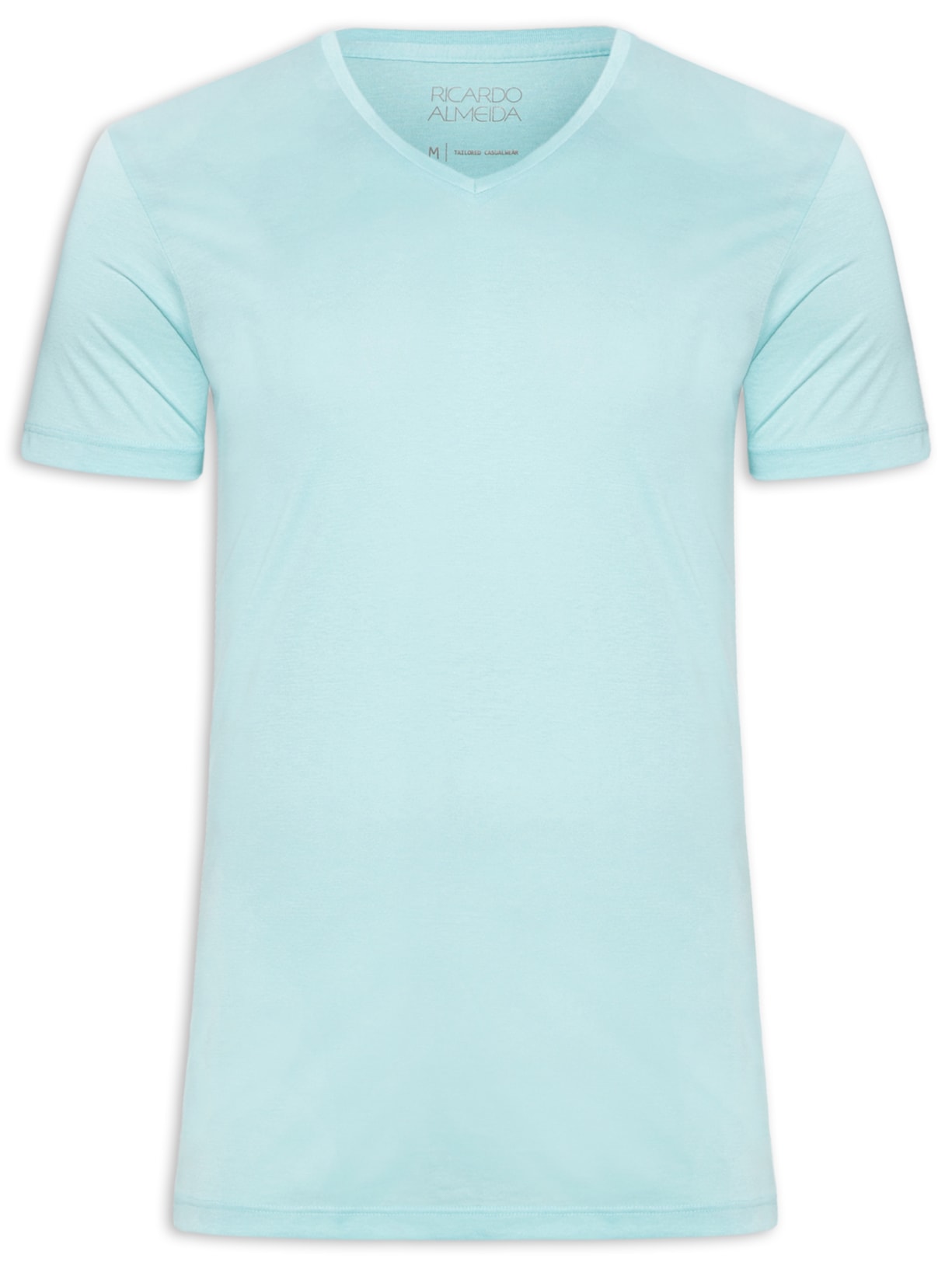 Camiseta Masculina Gola V - Azul