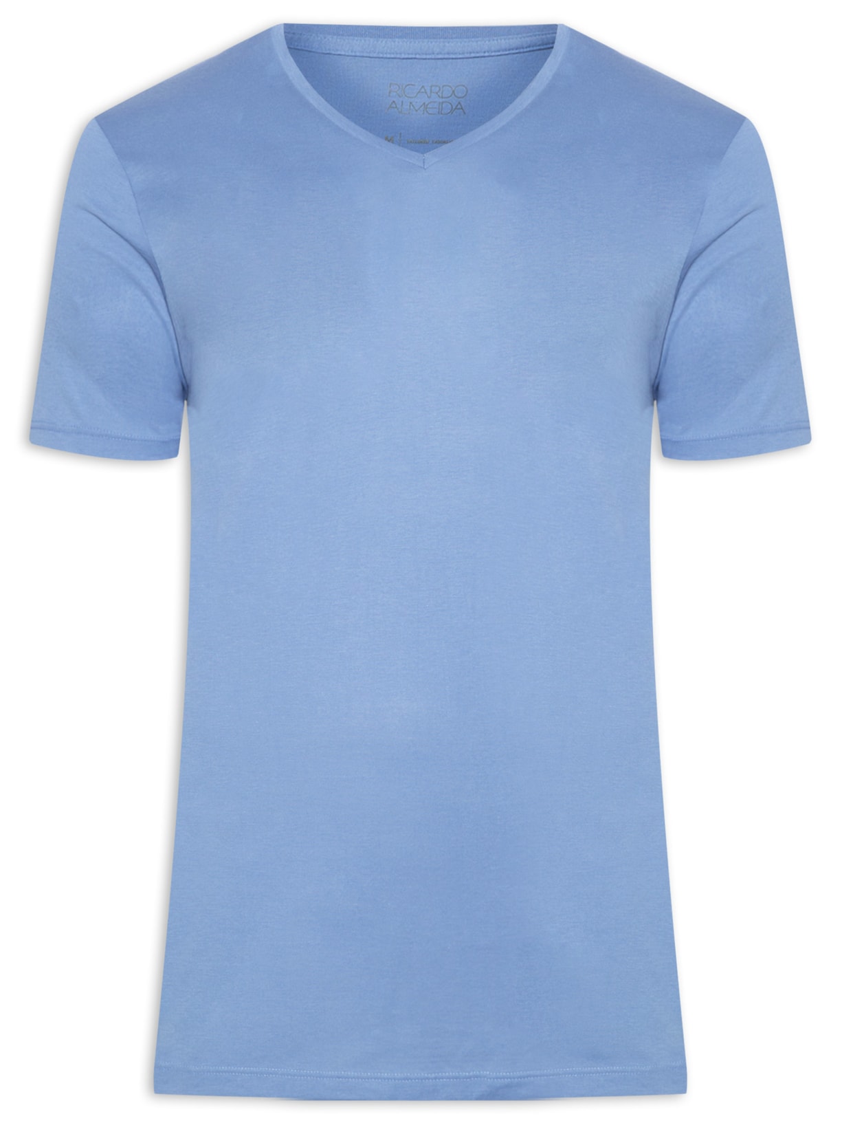 Camiseta Masculina Gola V - Azul