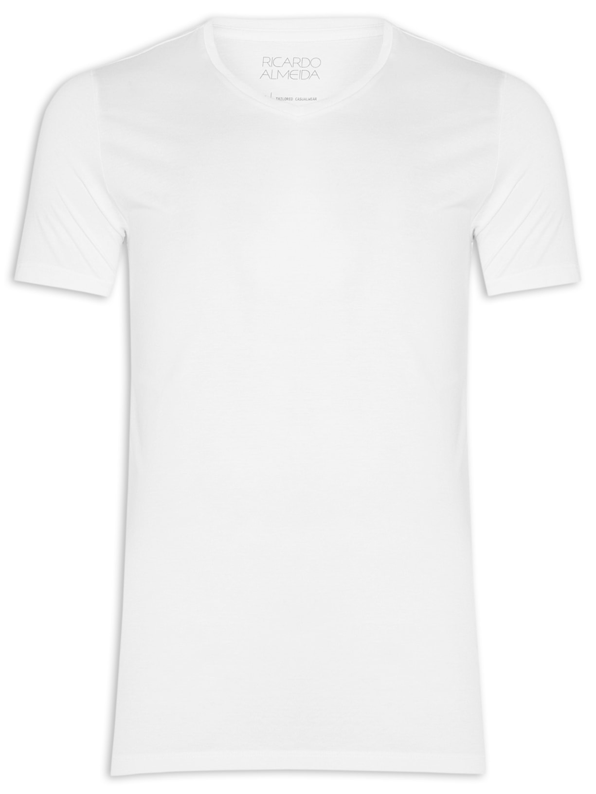 Camiseta Masculina Gola V - Branco