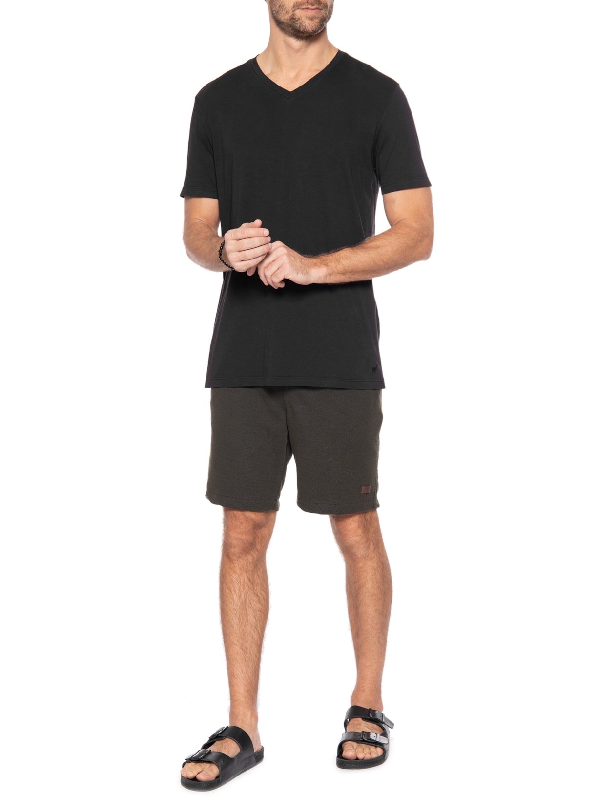 Camiseta Masculina Gola V Neck Preto Zapalla