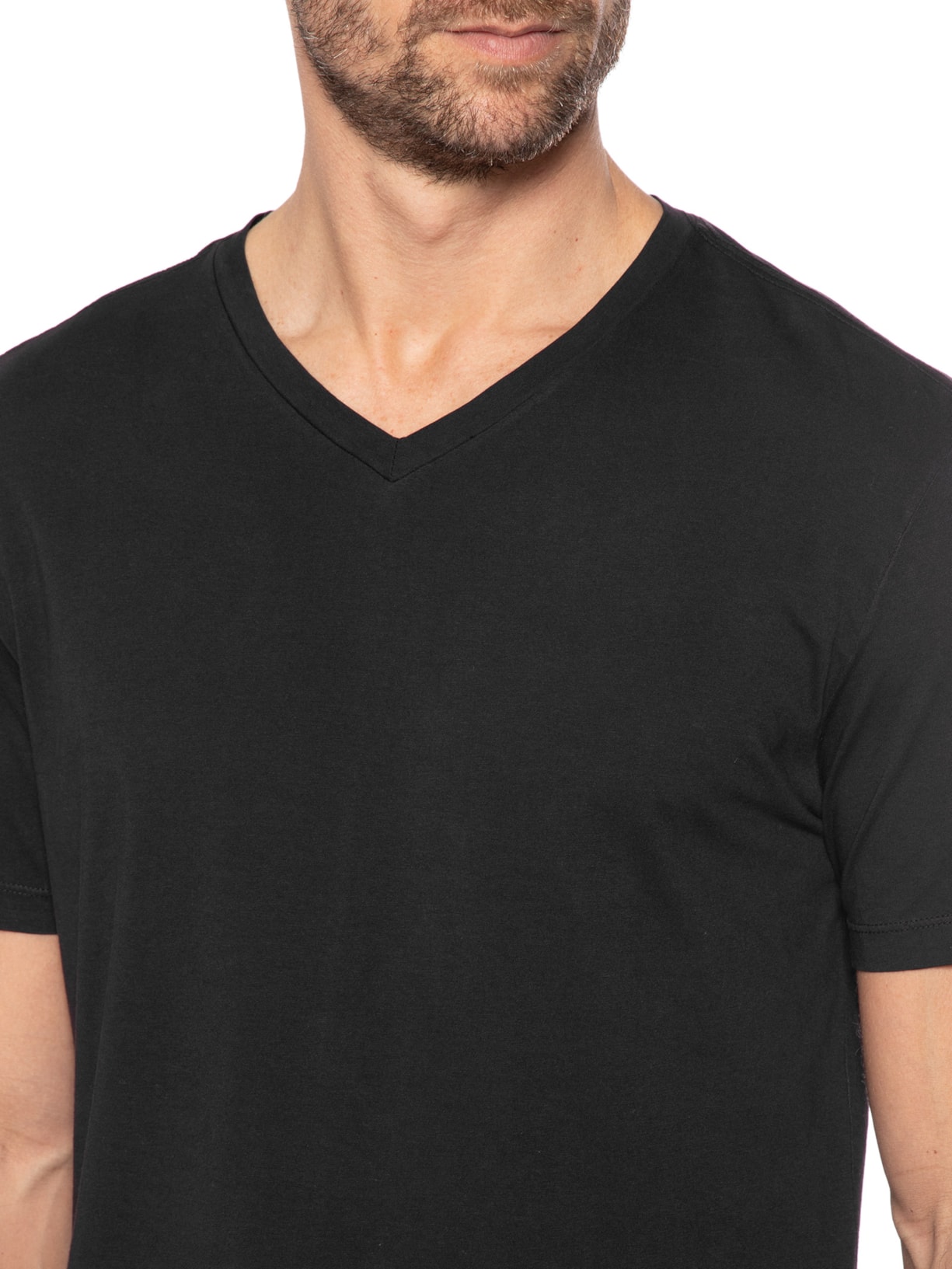 Camiseta Masculina Gola V Neck Preto Zapalla