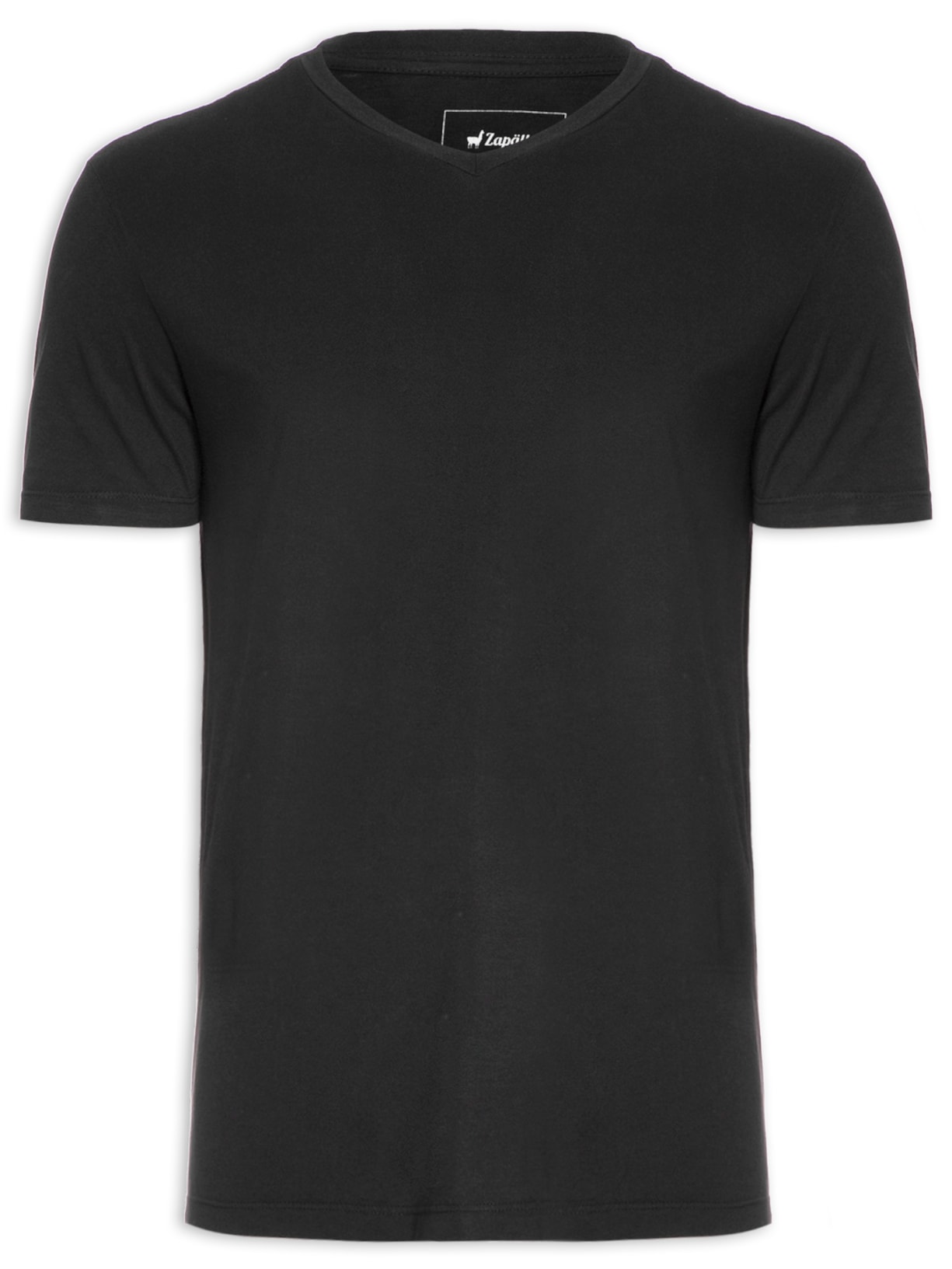 Camiseta Masculina Gola V Neck - Preto