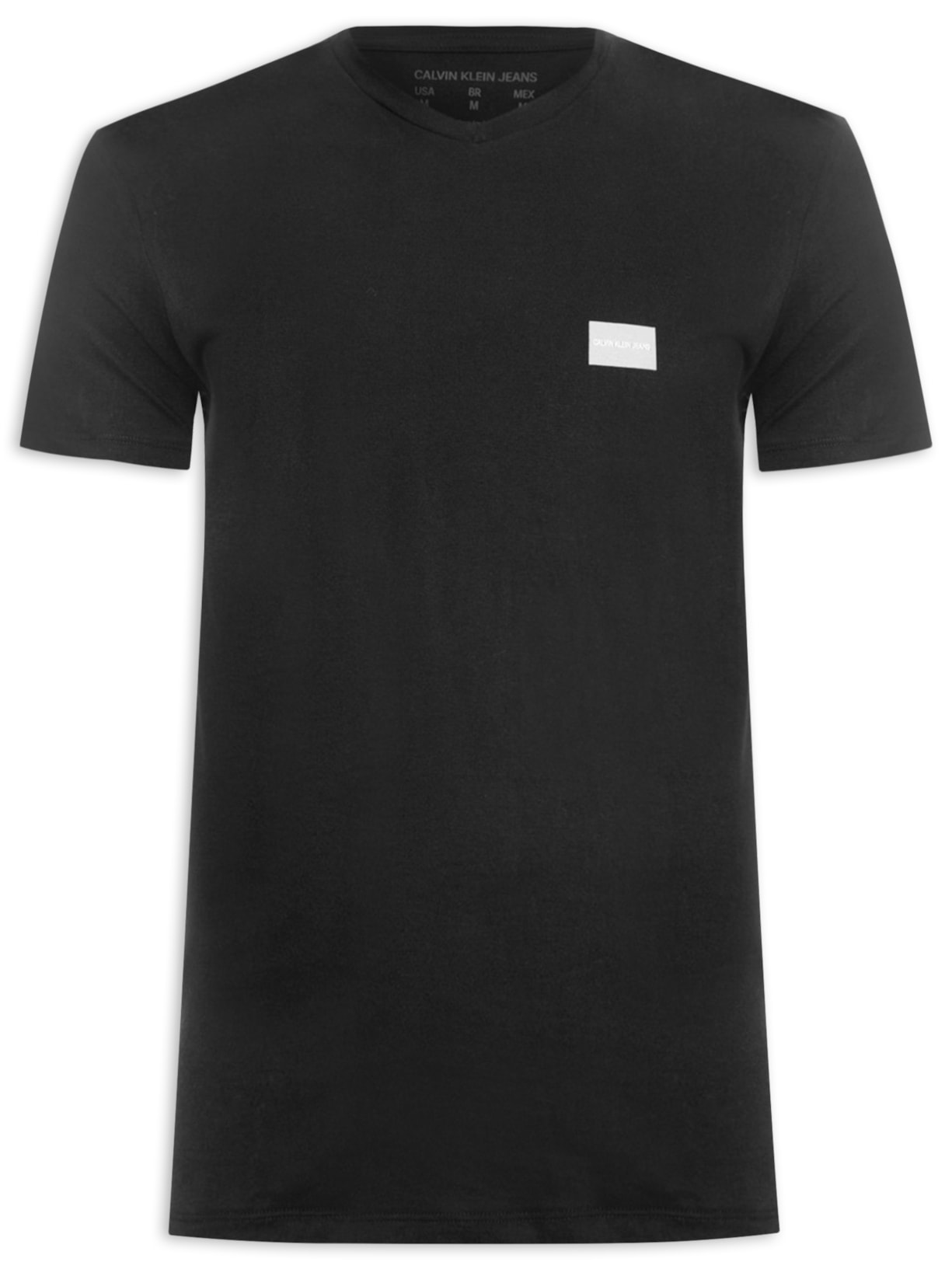 Camiseta Masculina Gola V - Preto
