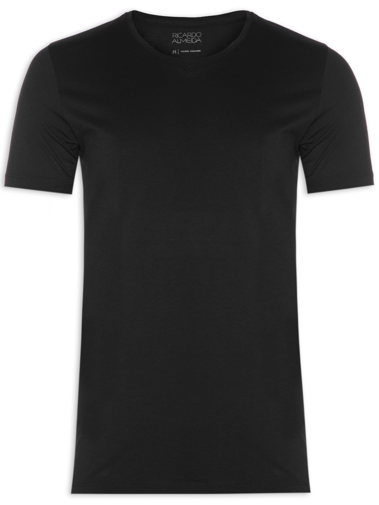 Camiseta Masculina Gola V - Preto