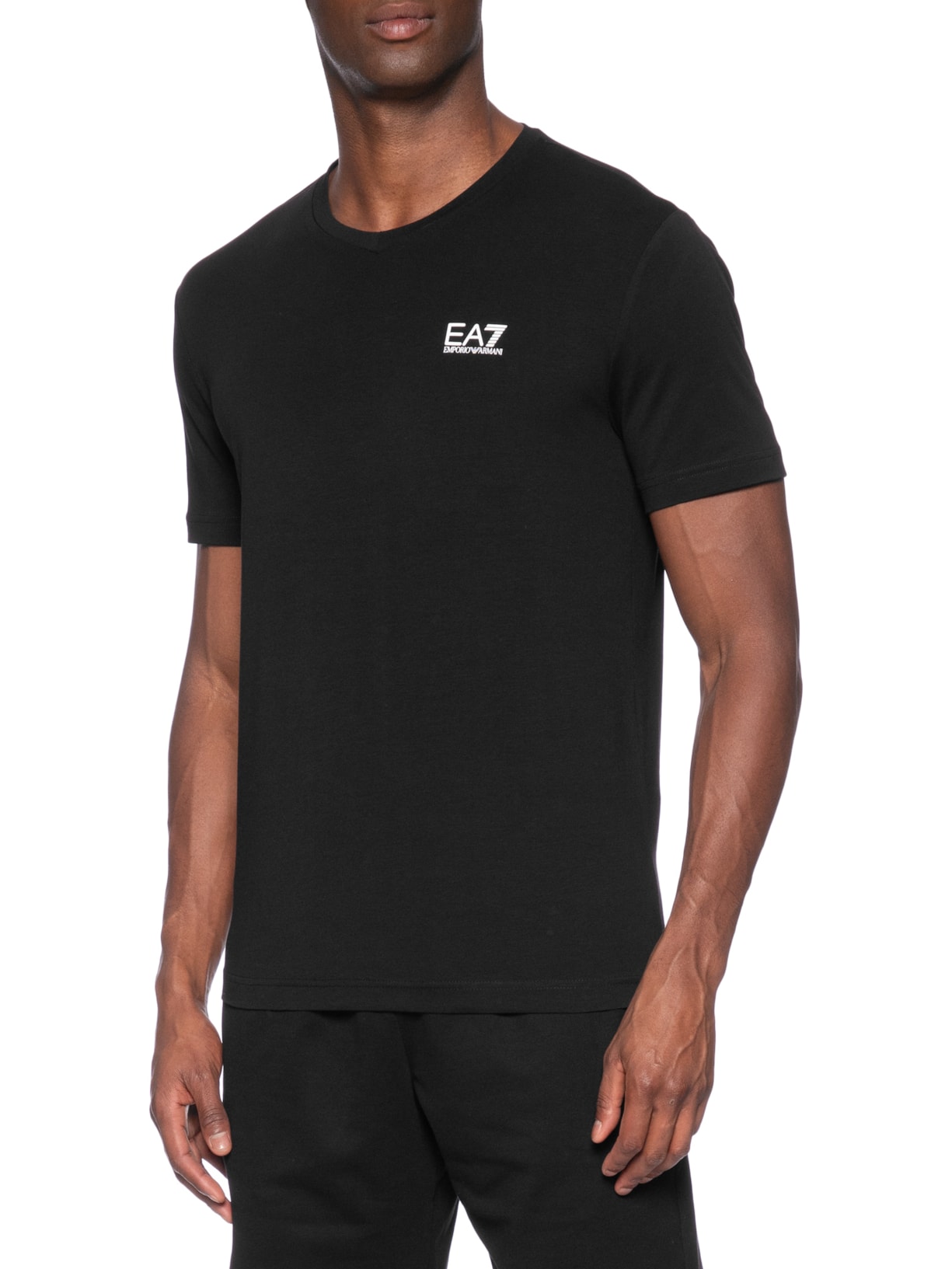 Camiseta Masculina Gola V Train Core Preto Ea7 Emporio Armani