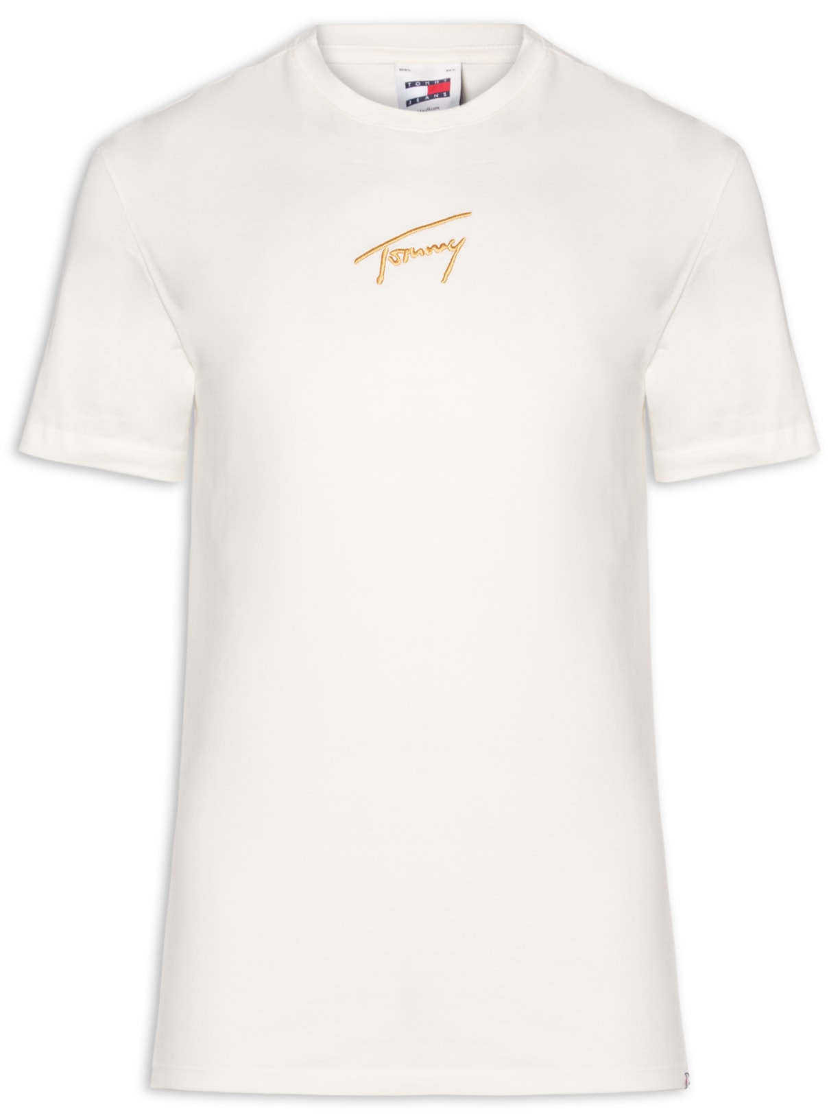 Camiseta Masculina Gold Signature Regular Fit Em Algodão - Off White