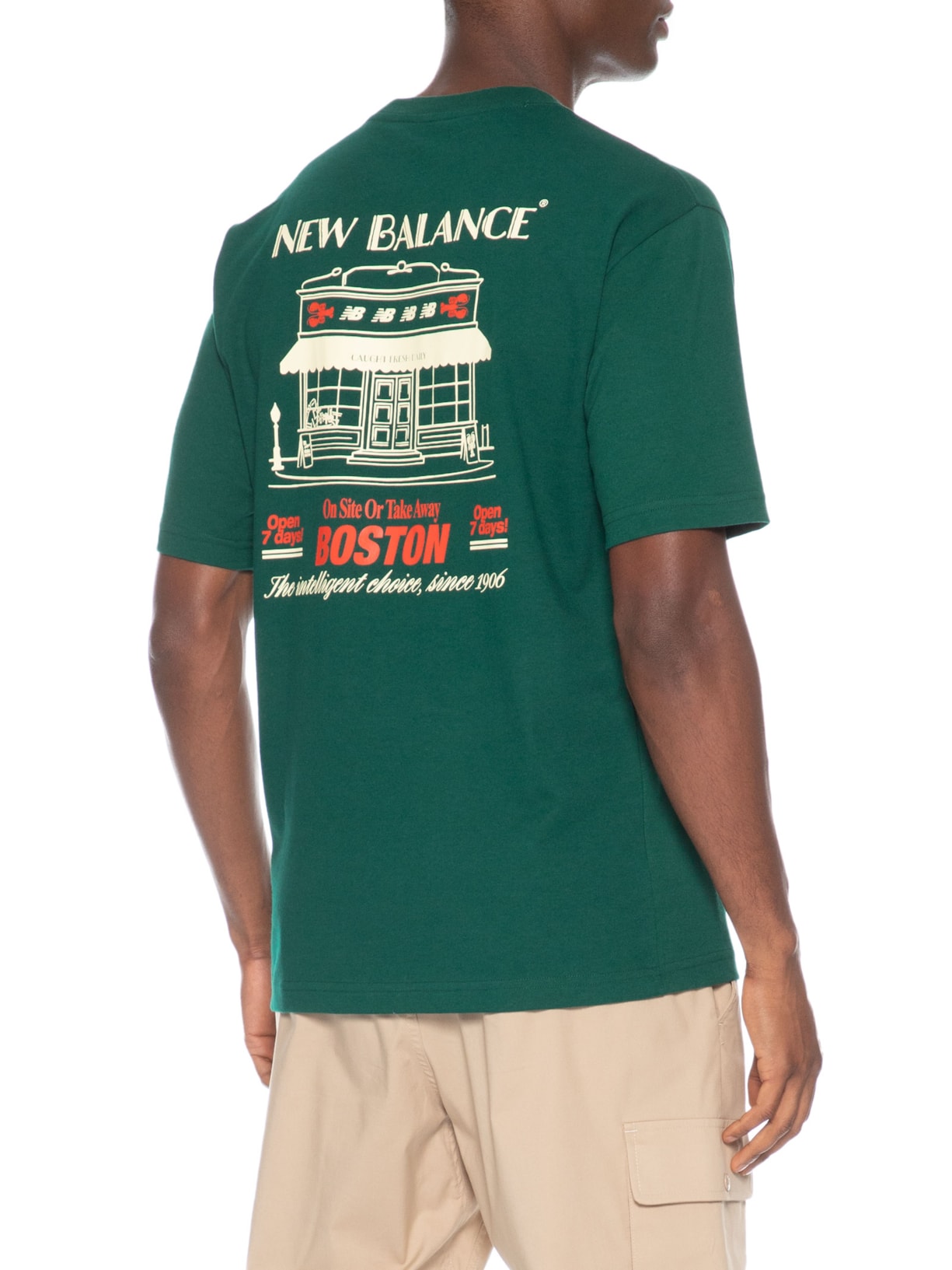 Camiseta Masculina Grab A Bite Boston Verde New Balance